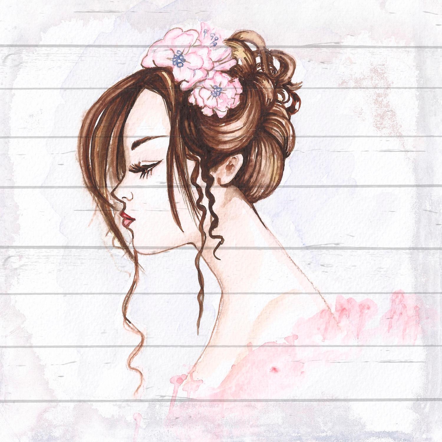 Image of Home affaire Holzbild »Kopf einer Frau/Steckfrisur II«, 40/40 cm bei Ackermann Versand Schweiz