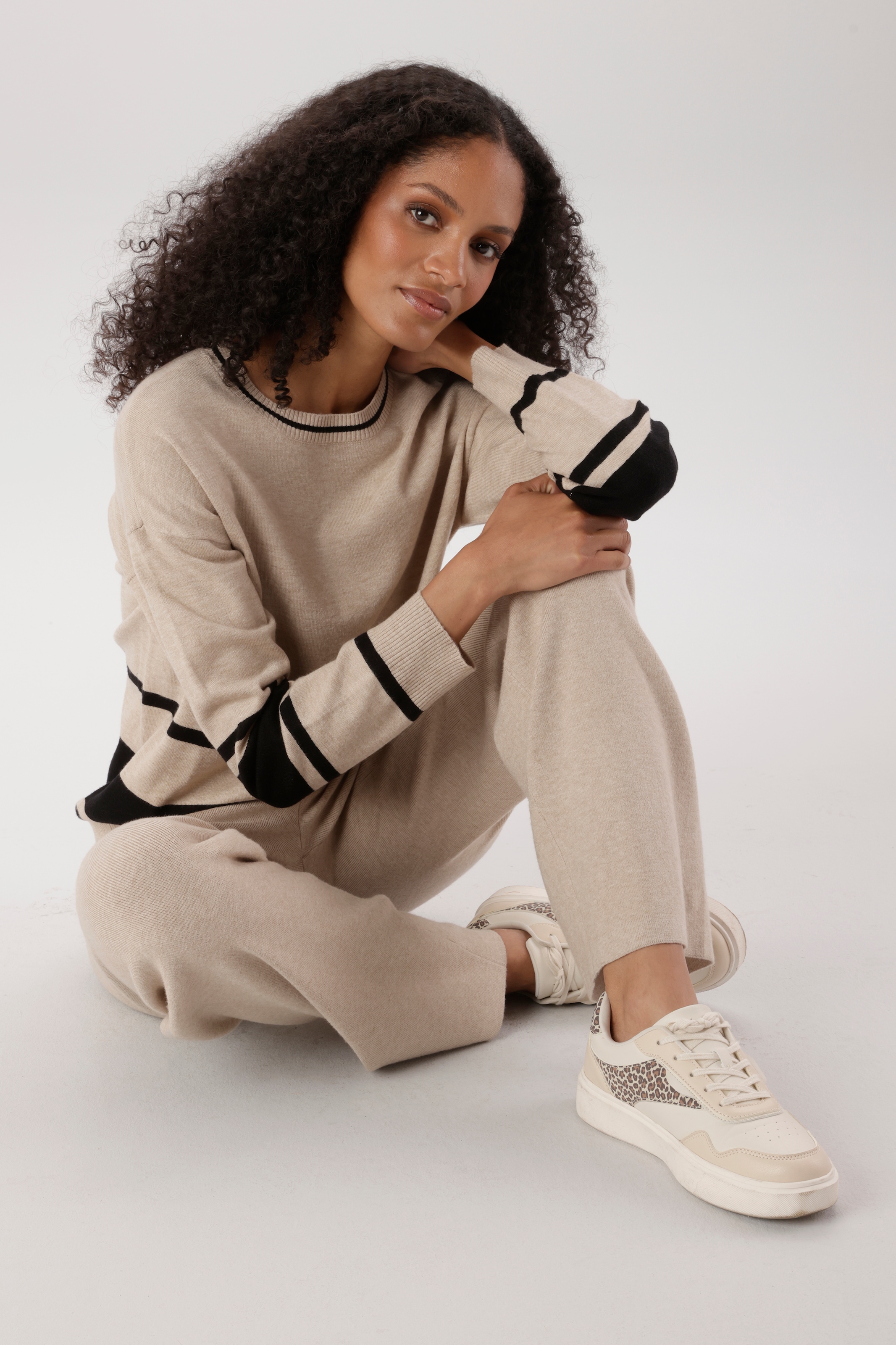 Aniston SELECTED Pull en tricot combinaison de rayures larges et étroites - NOUVELLE COLLECTION