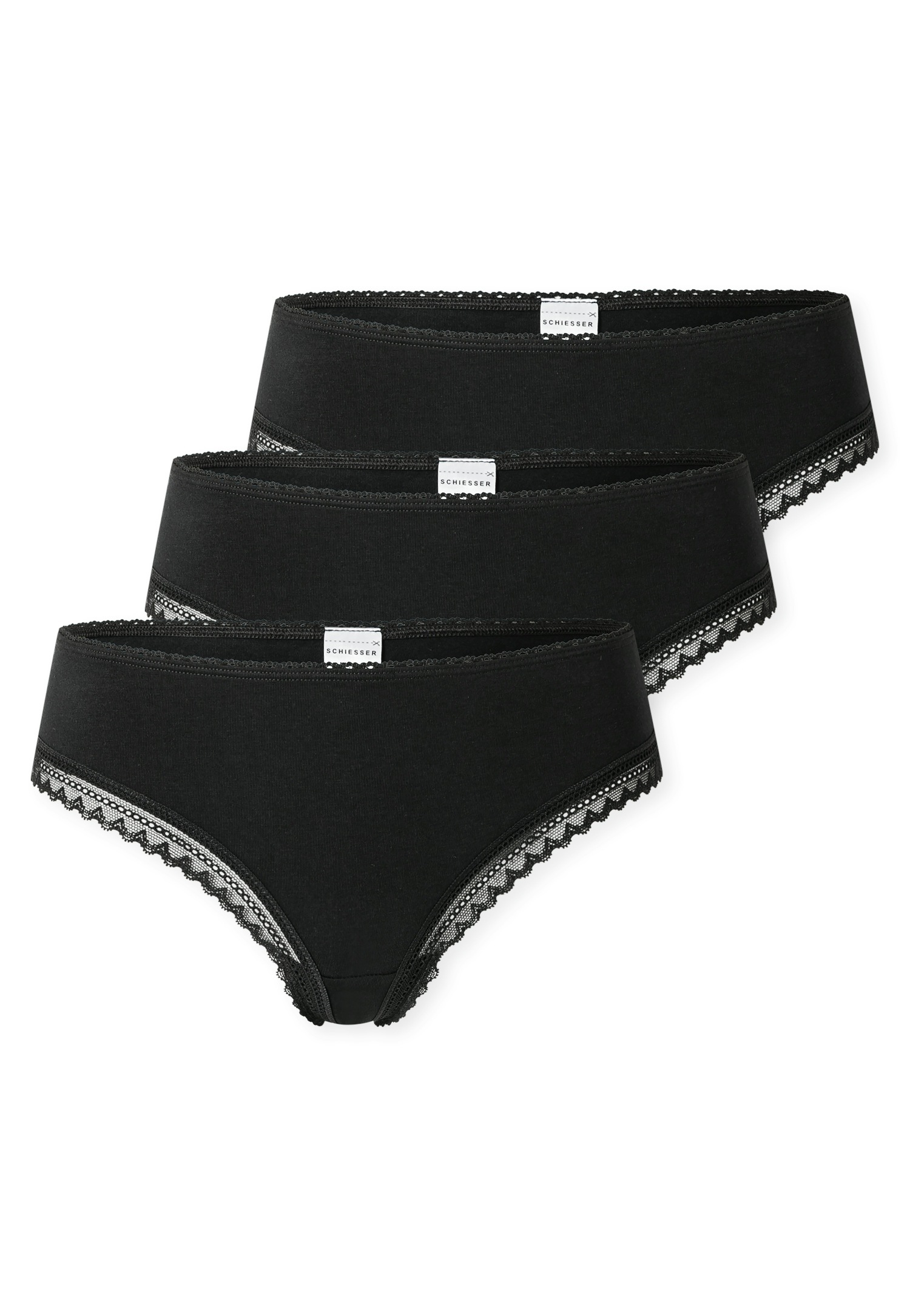Image of Schiesser String "Modern Multipacks" 3er Pack, Spitzenbänder, Baumwollmischung, Single Jersey
