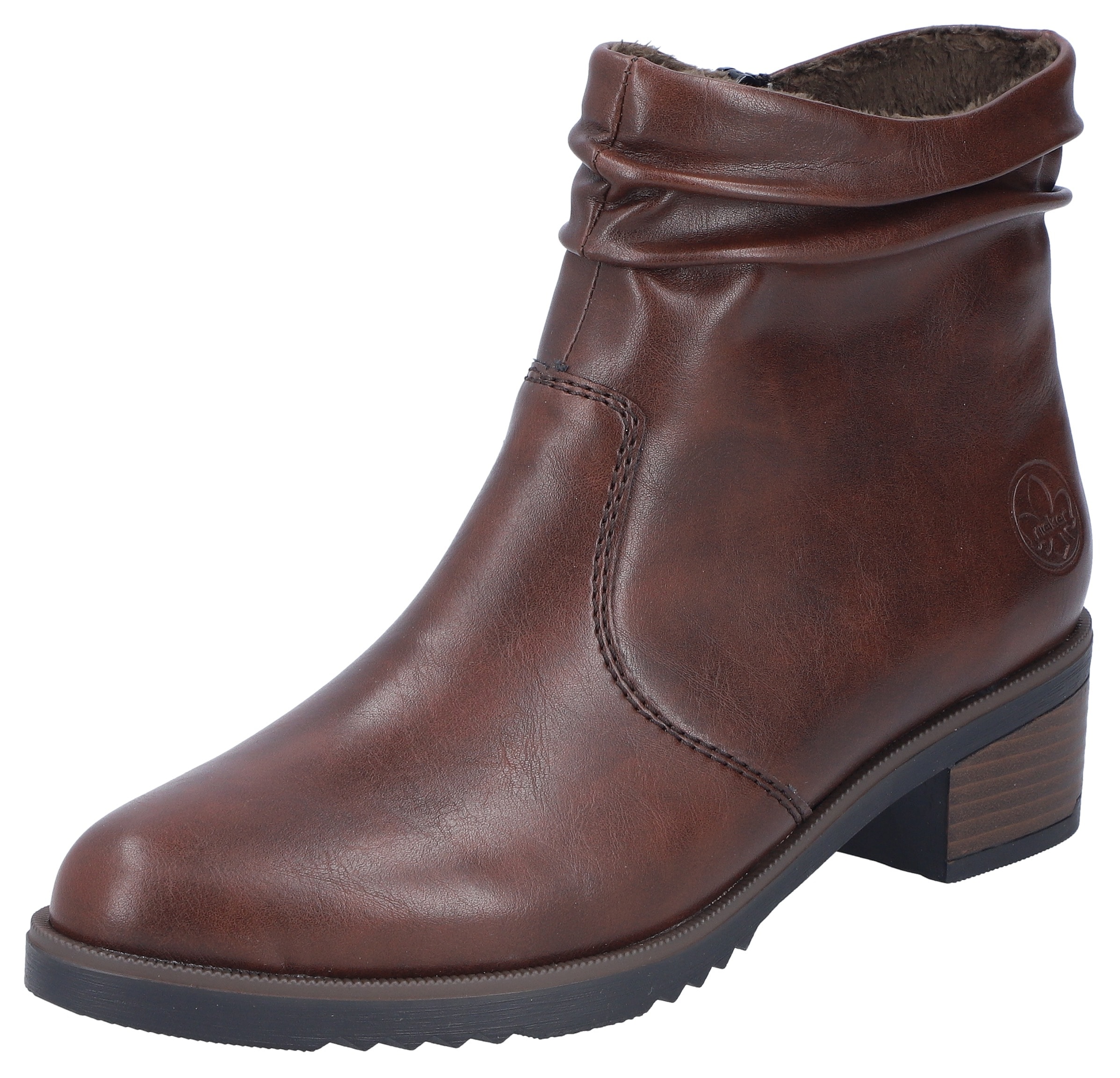 Rieker Stiefelette, Boots, Blockabsatz, slouchy Schaft, mit Innenreissverschluss