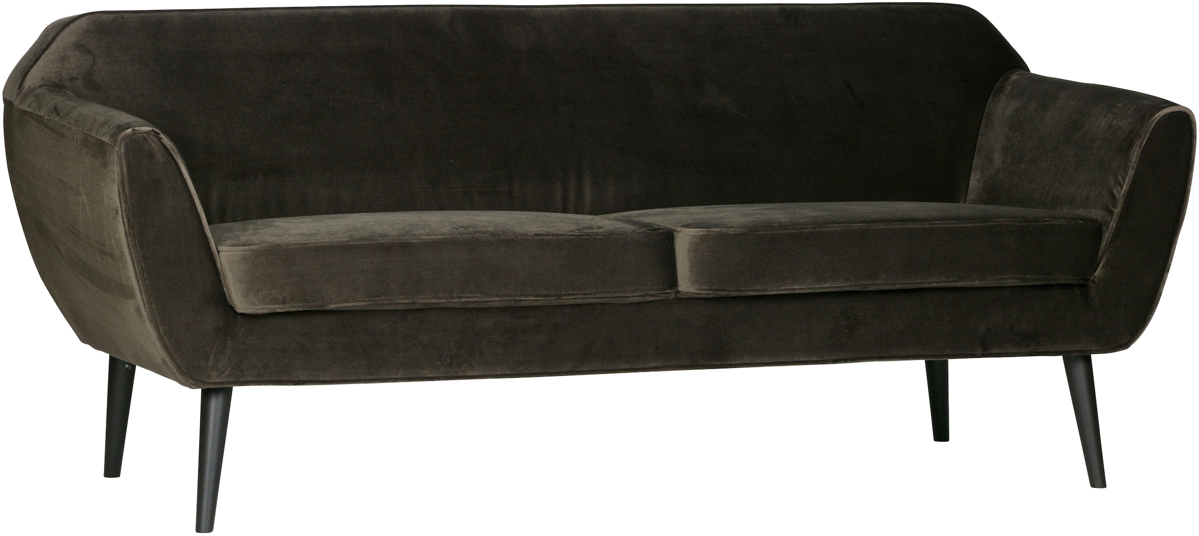 WOOOD 2,5-Sitzer »Rocco Velvet-Bezug mit Buchenholzbeinen, H 75 x B 187 x D 82 cm« Maximale Verschleissfestigkeit, mittlere Sitzhöhe, Pfleiglicht