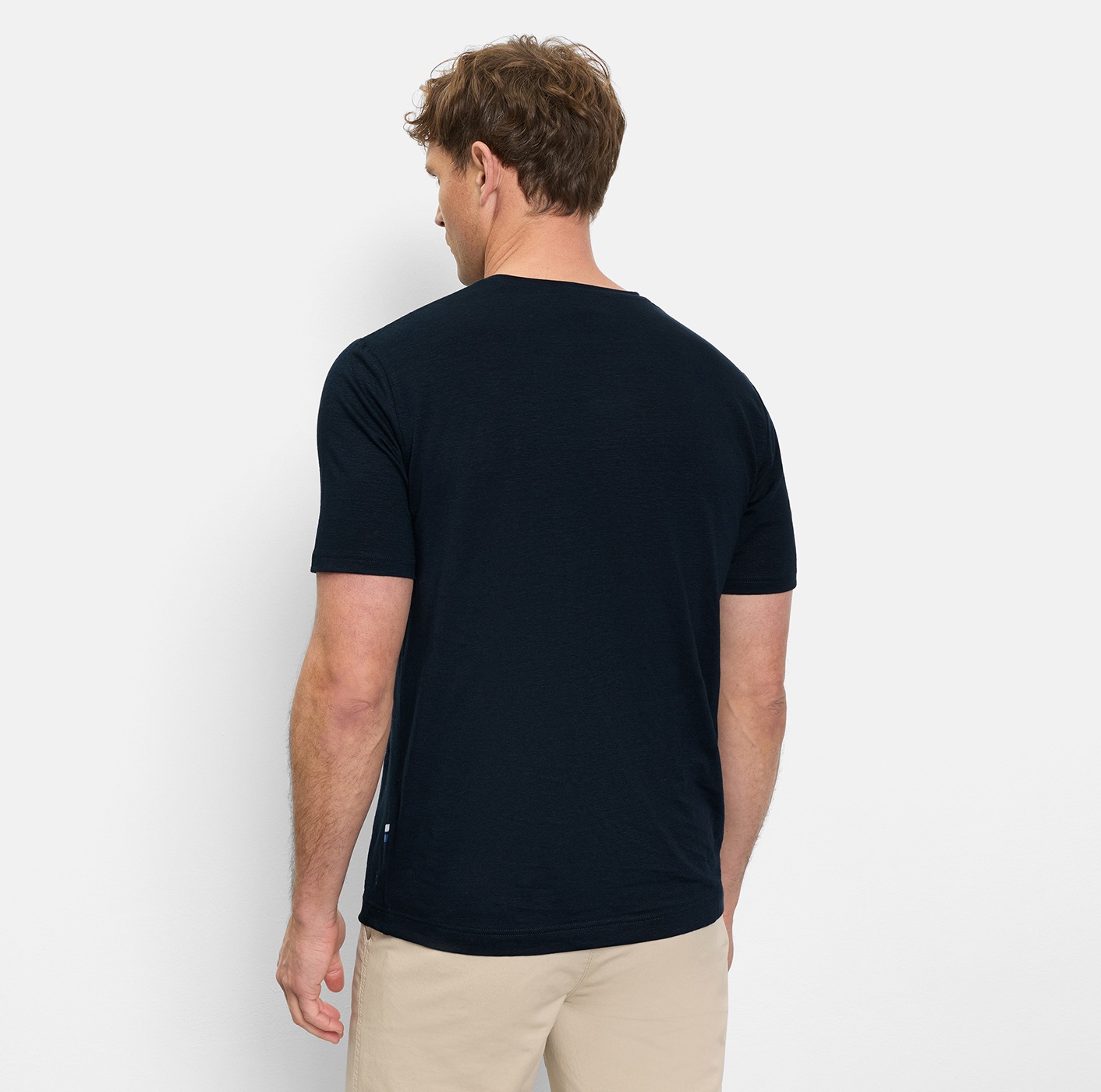 OLYMP Shirt à col rond aus Leinen