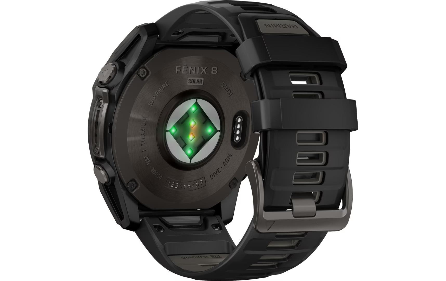 Garmin Smartwatch »Fenix 8 Solar Sapphire«(/ 1,4 ″)