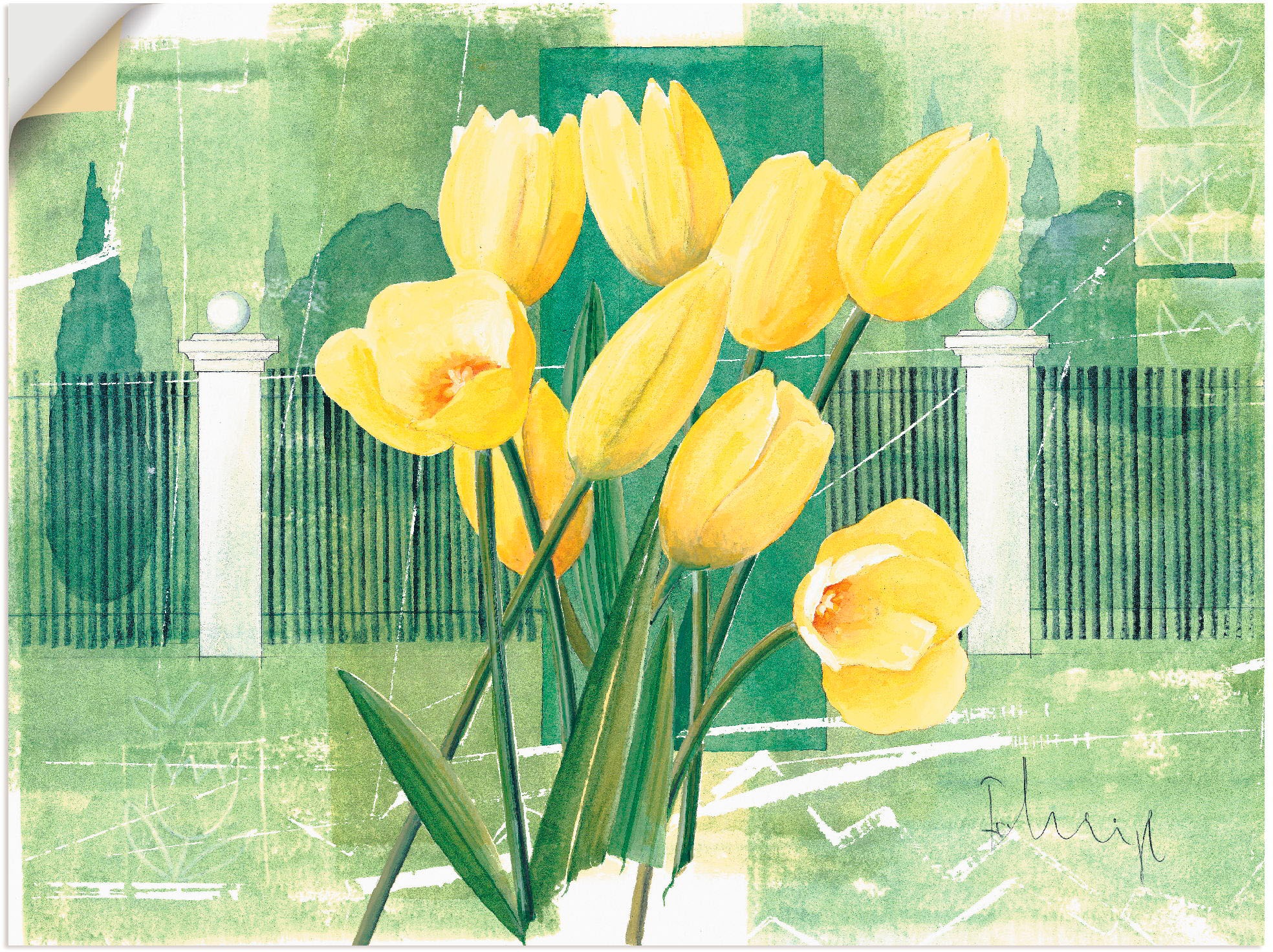 Image of Artland Wandbild »Tulpen im Schlosspark«, Blumen, (1 St.), in vielen Grössen & Produktarten -Leinwandbild, Poster, Wandaufkleber / Wandtattoo auch für Badezimmer geeignet bei Ackermann Versand Schweiz