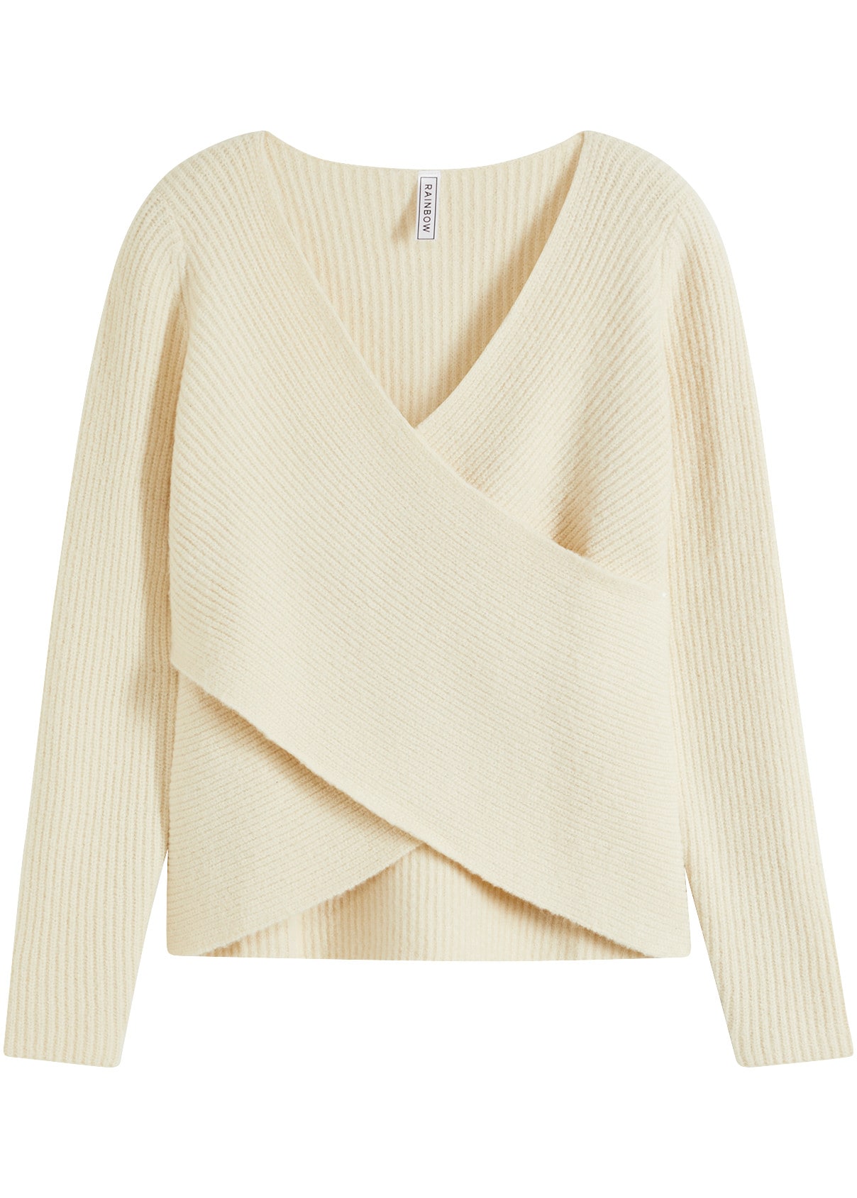 Image of bonprix Wickelpullover in Wickeloptik, lässig geschnitten, mit feinem Rippenstrick