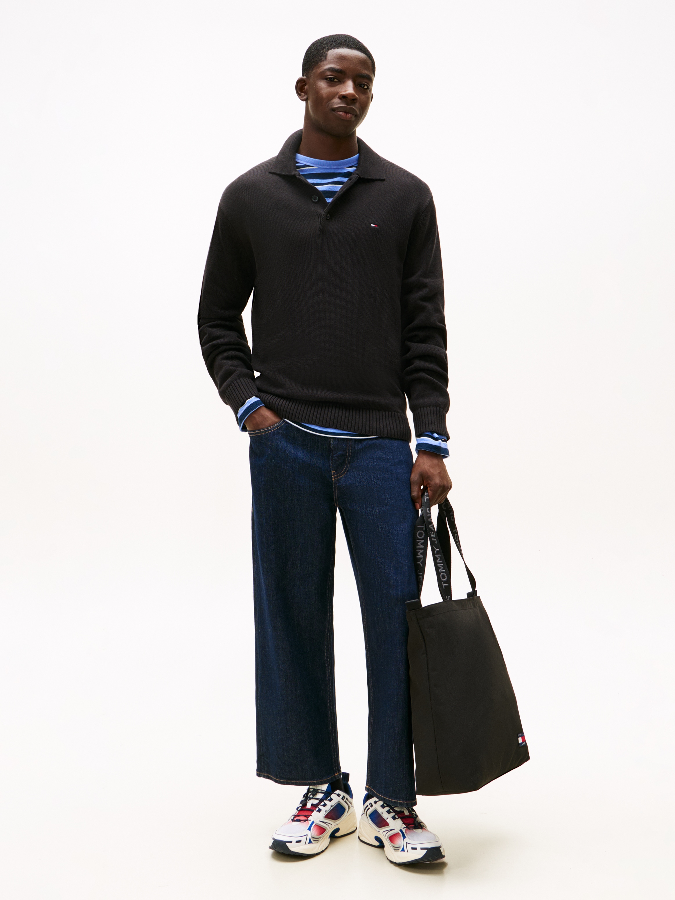 Tommy Jeans Polokragenpullover »TJM ESSENTIAL POLO« slim fit, Feinstrick