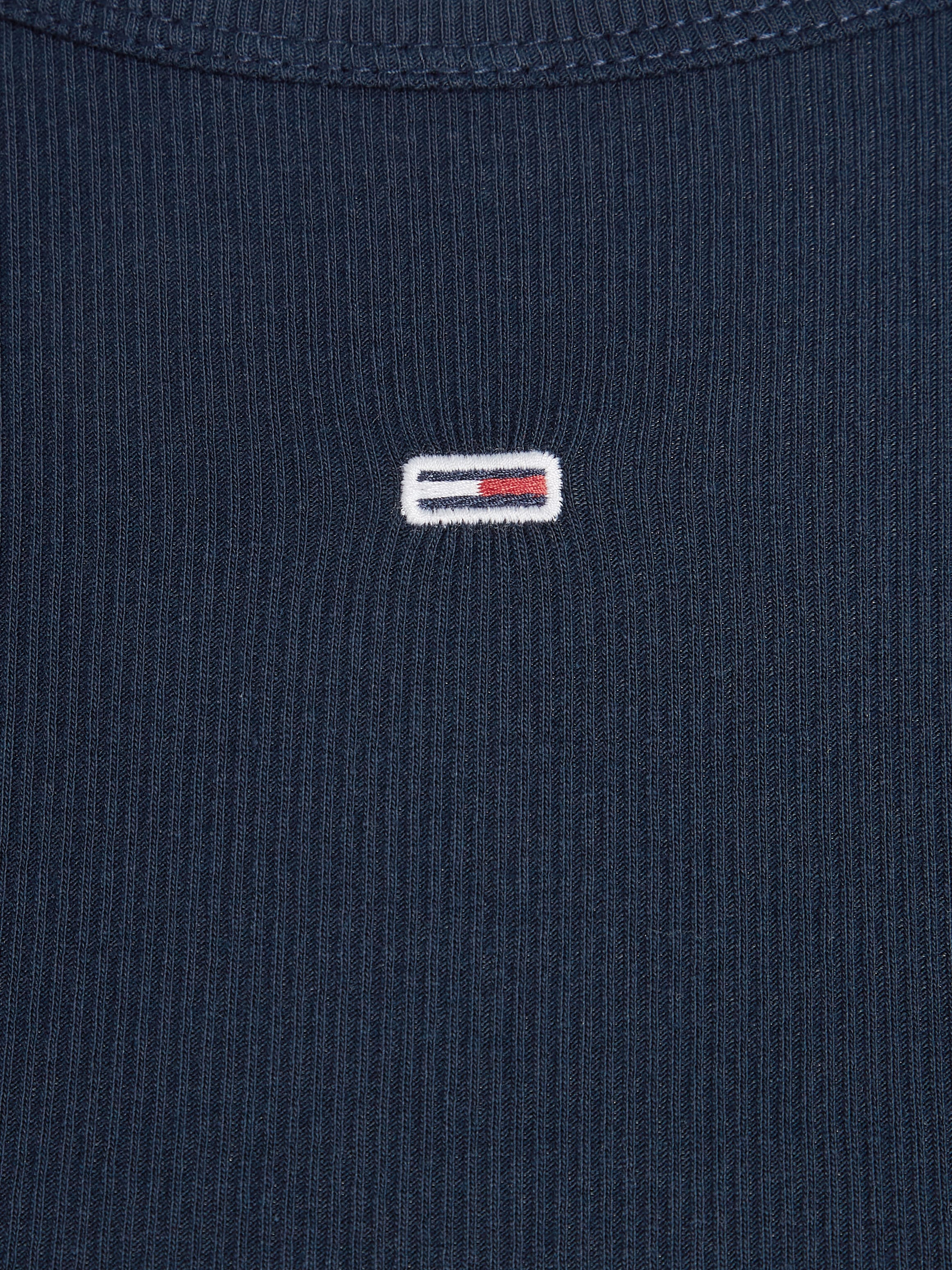 Tommy Jeans T-shirt à manches longues »TJW SLIM ESSENTIAL RIB LS« avec broderie du logo