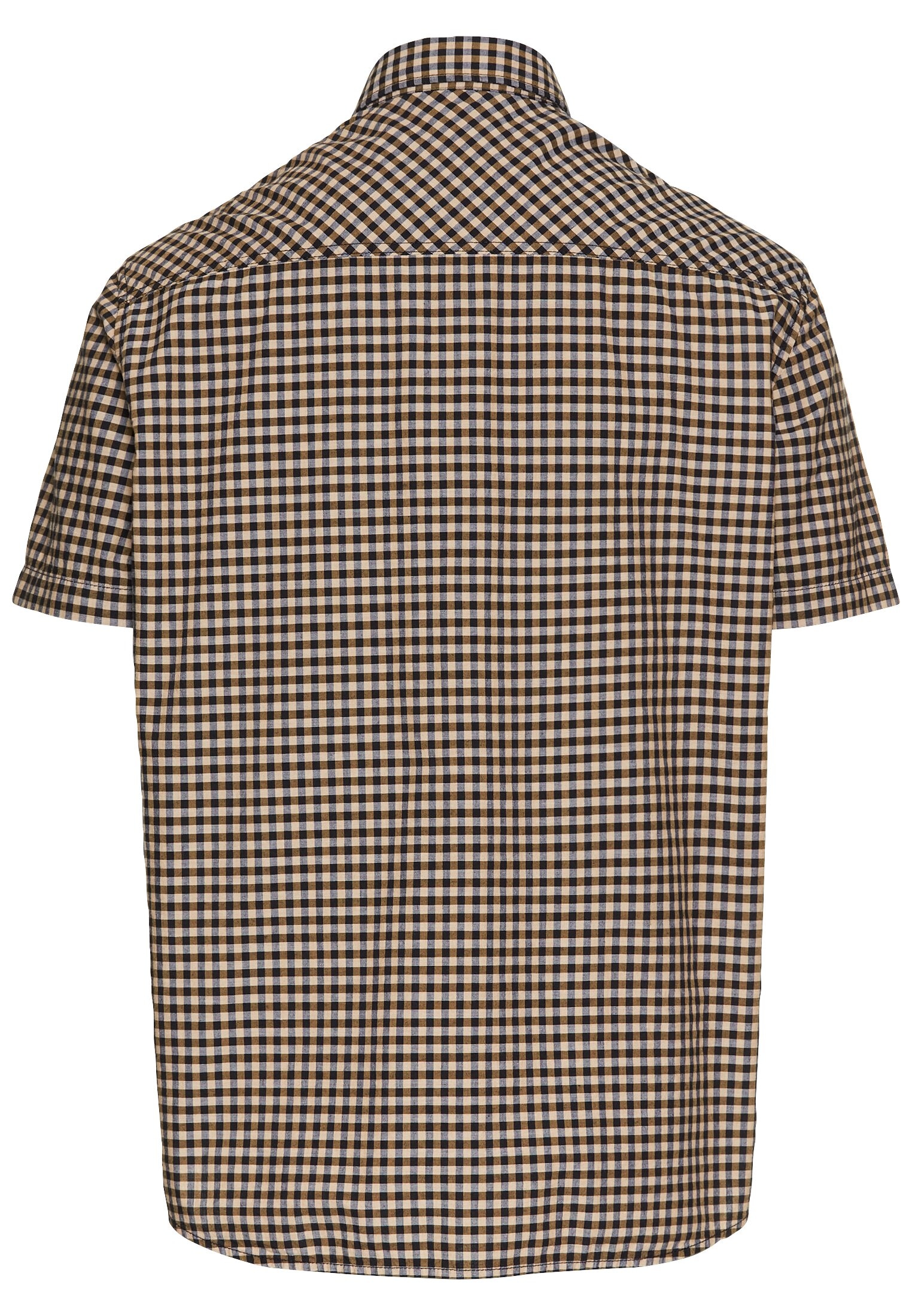 camel active Kurzarmhemd, kariert, mit Button-Down-Kragen