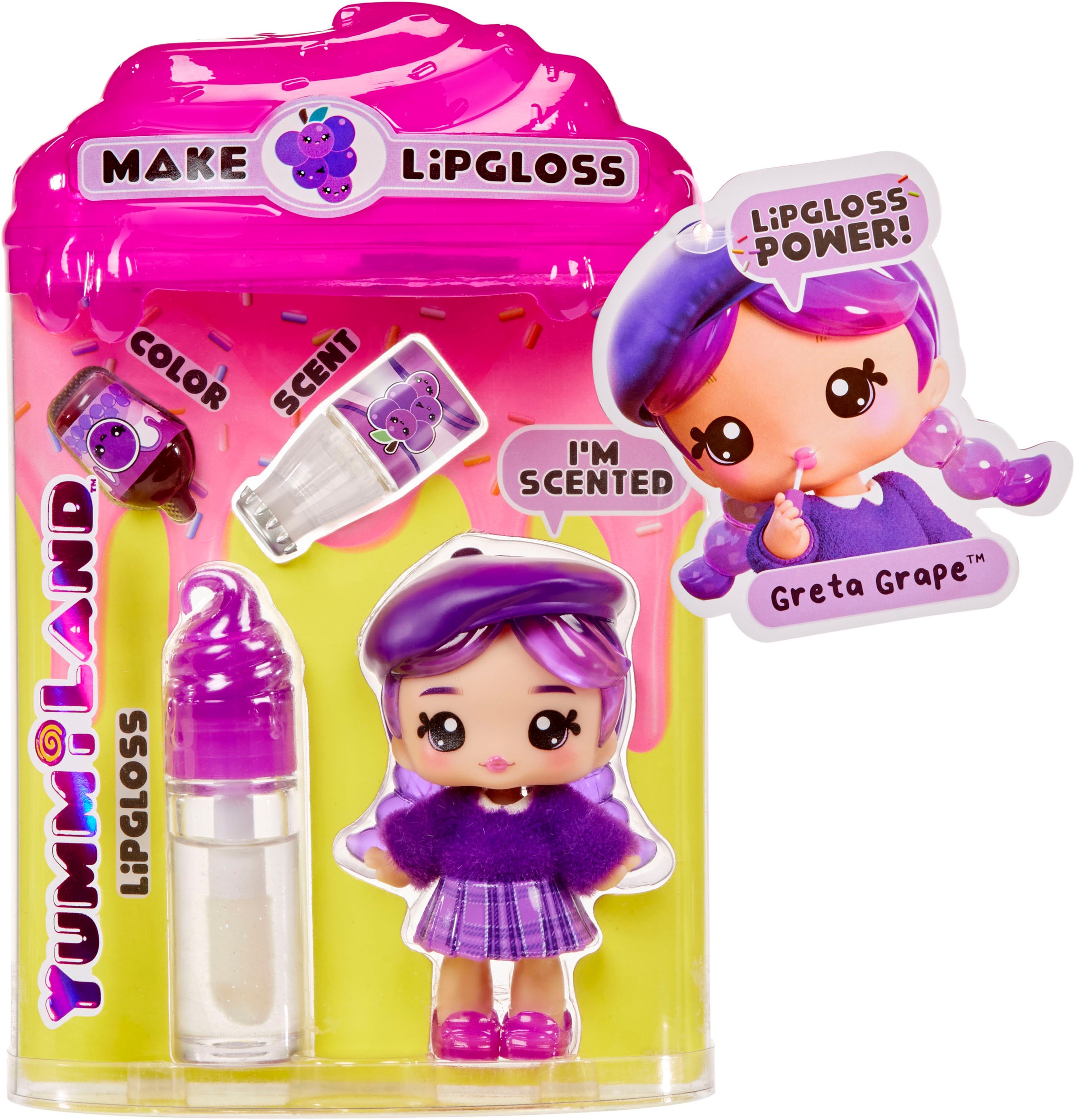 YUMMILAND Minipuppe »Yummiland Lipgloss Doll - Greta Grape« inklusive Schlüsselanhänger