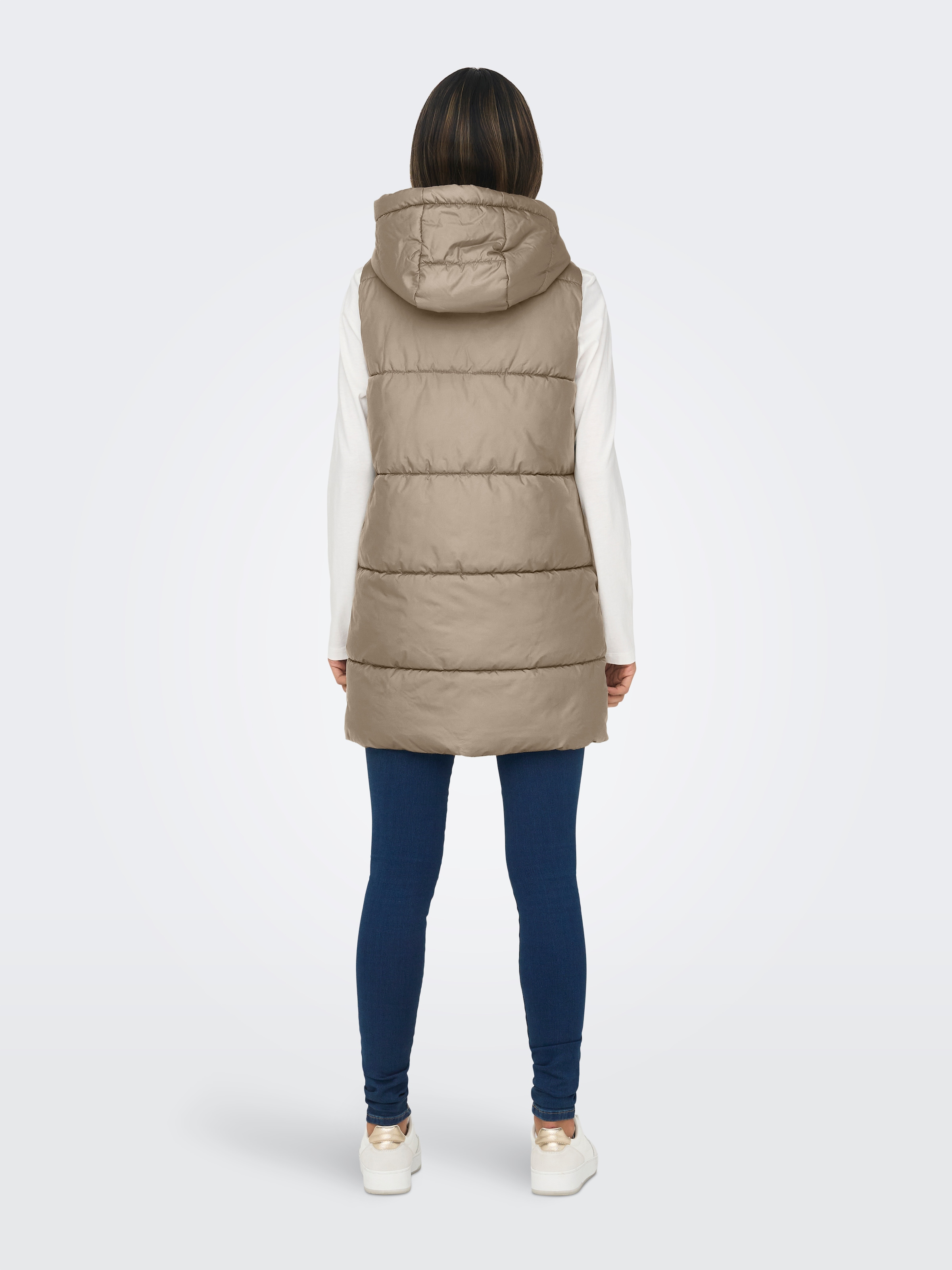 ONLY Steppweste »ONLASTA – Lange Steppweste mit Kapuze für kalte Tage«, regular fit, modisch, Web, Polyester, Kapuze