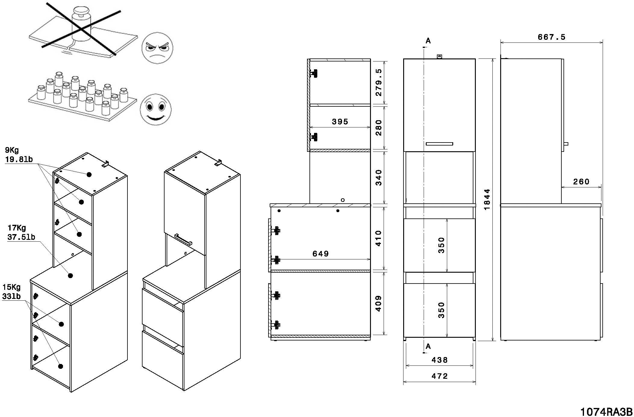 Parisot Mehrzweckschrank-Set »Laundry 3« Set, 3 Stk. tlg.