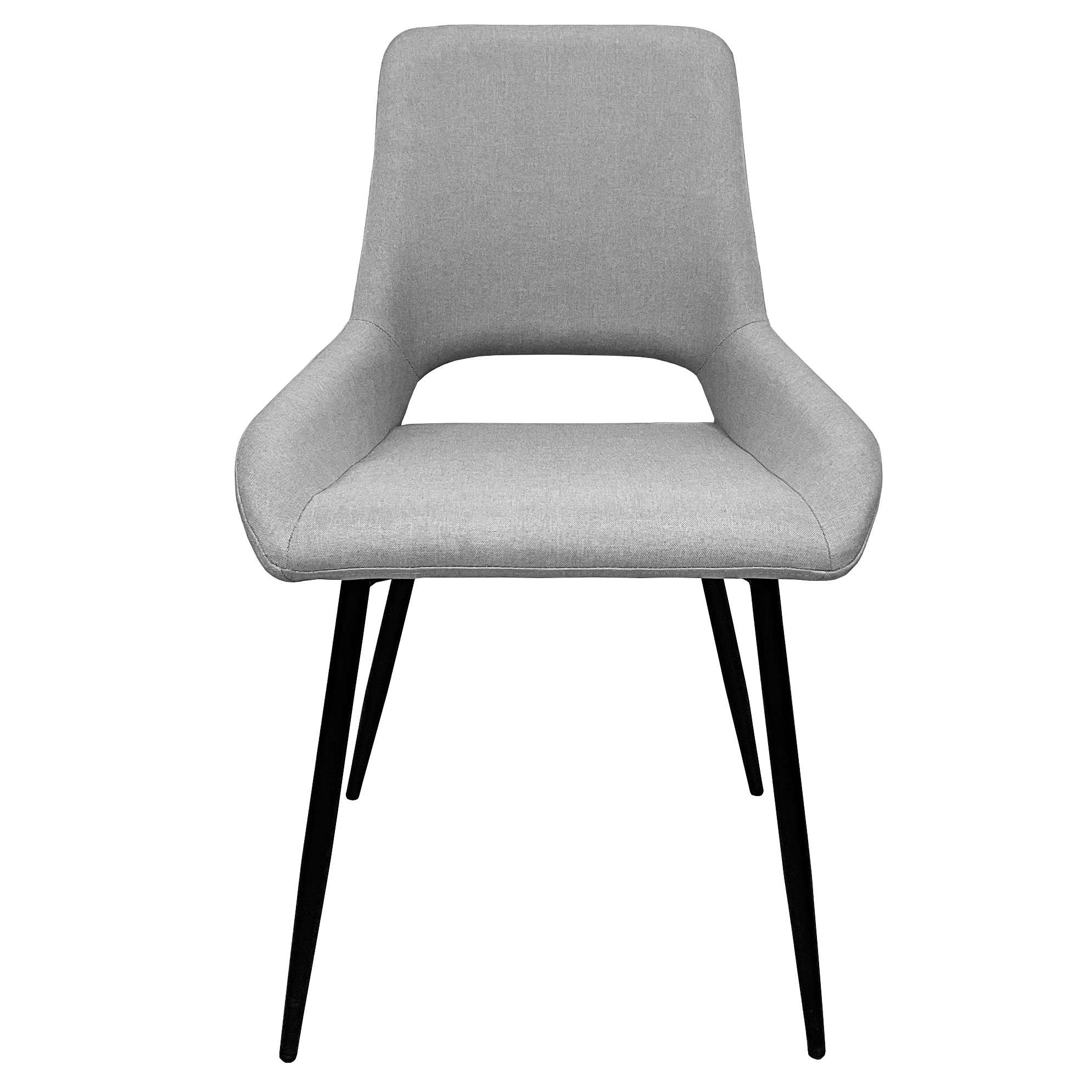 GOODproduct Chaise de salle à manger »Derrek« (Set) 2 cuispflegeleichter Webstoff, schwarze Metallbeine, Sitzbreite 40 cm