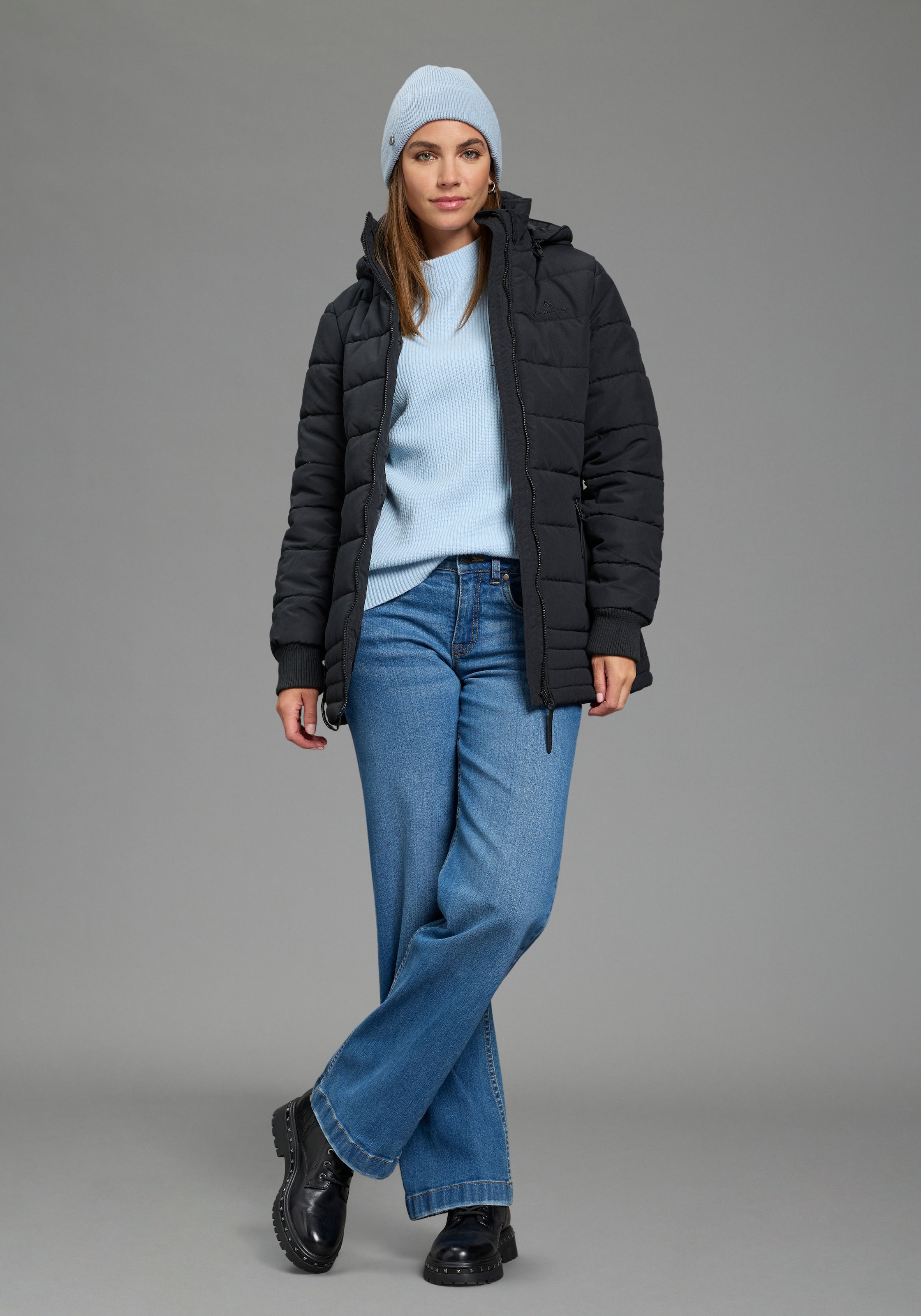 ALPENBLITZ Steppjacke »Flockenwirbel« mit Kapuze für den Übergang,  aus leichtem Material,  unifarbenes Design
