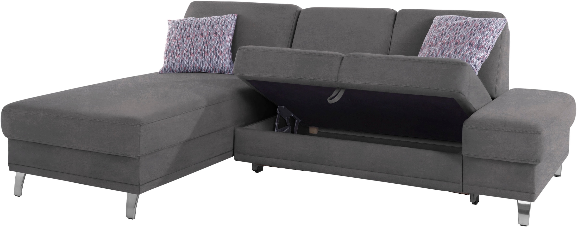sit&more Ecksofa »Clio L-Form«, wahlweise mit Bettfunktion oder Vorziehsitz und Bettkasten, Federkern