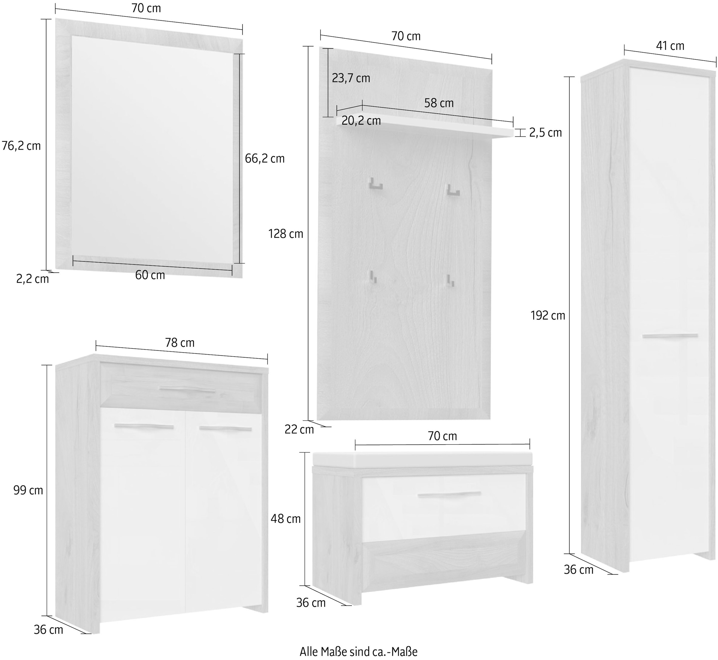 GOODproduct Ensemble de vestiaires »Gala« Ensemble, 5 cuis tlg.