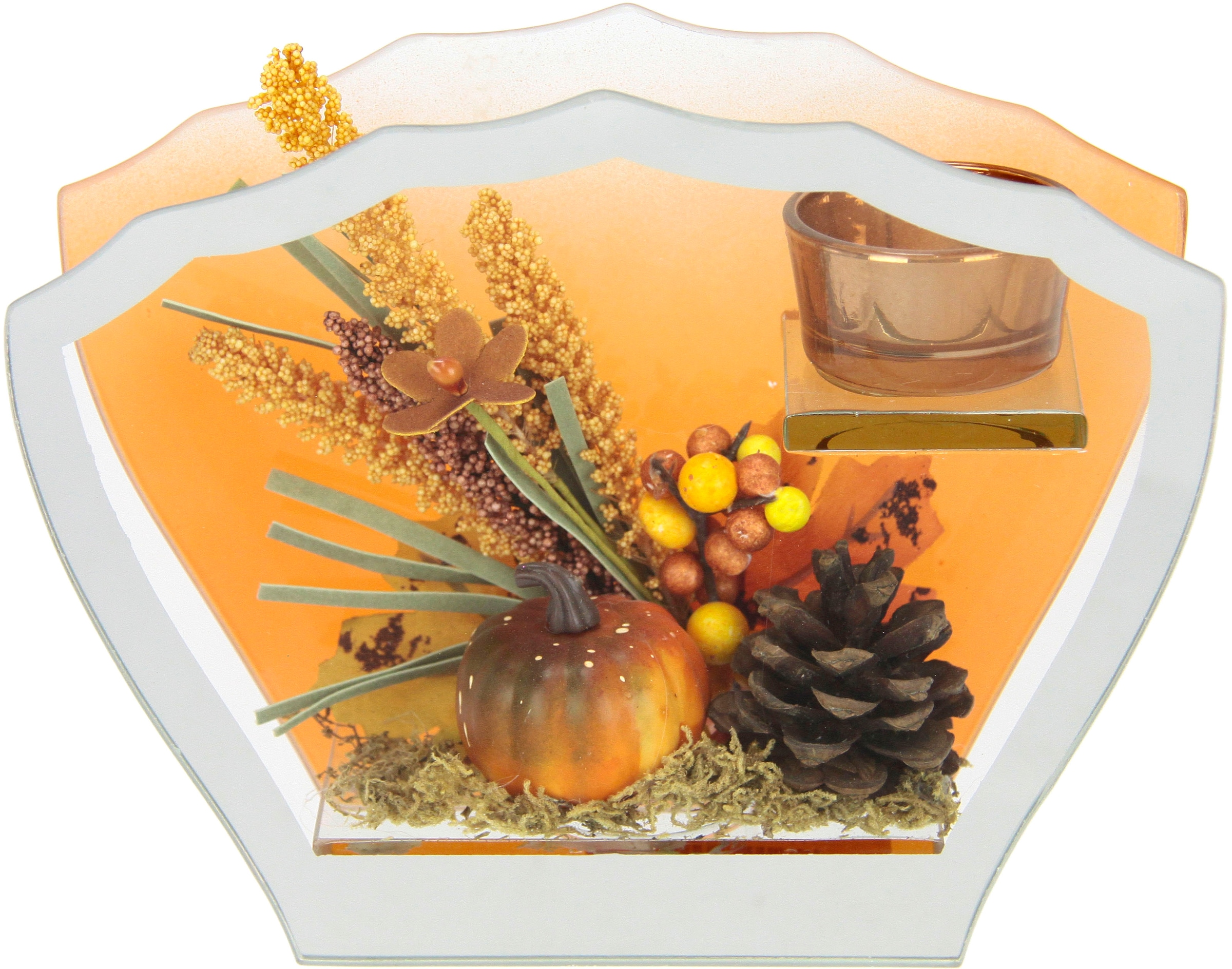 Image of I.GE.A. Dekoobjekt "Mit Teelichtkerze" Kunstblumen Kerzenständer