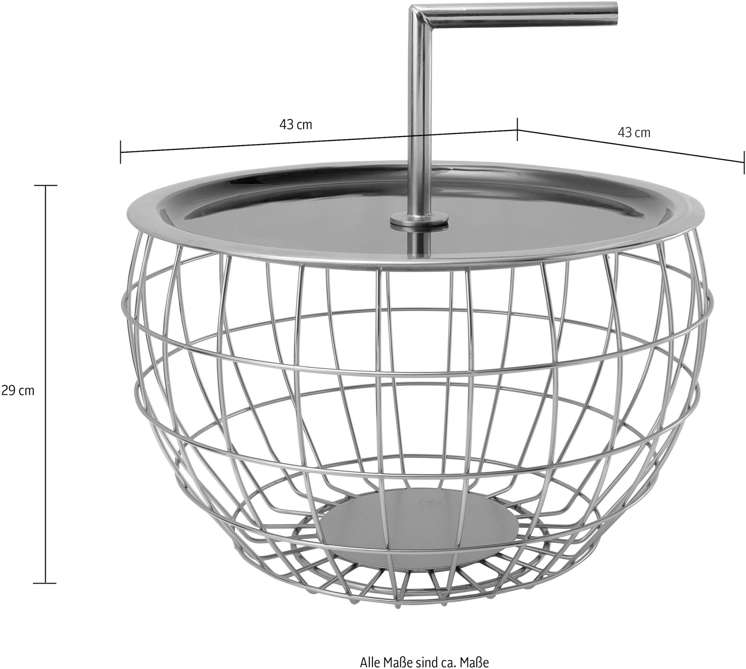 Kayoom Table d'appoint »Art Deco 500, Abstelltisch aus Metall,funktional und stabil« 1 cuis tlg. décoratif, avec poignée amovible (13 cm), fonction de rangement