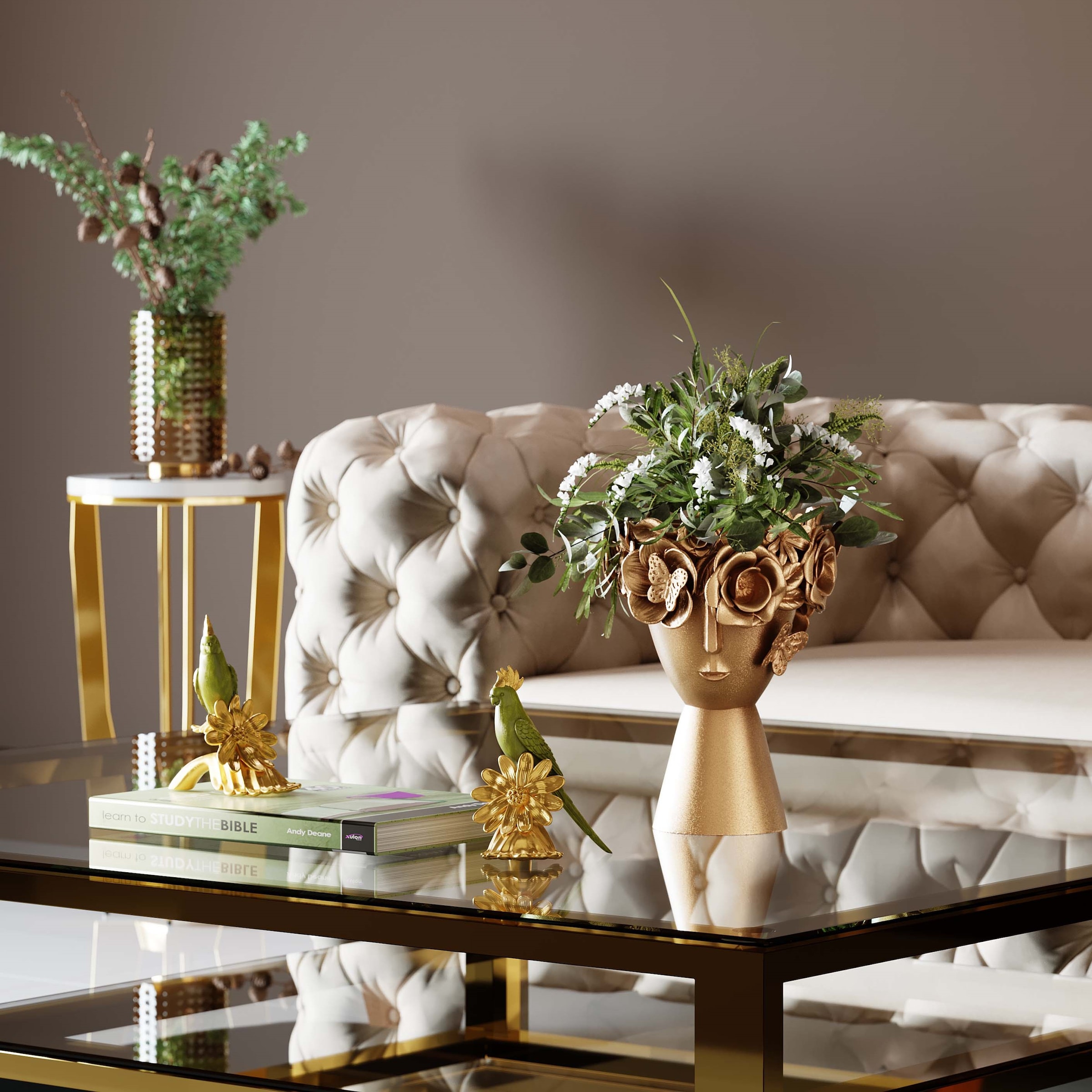 Kare Design Vase décoratif »Deko Vase Flowercrown Gold 20cm«