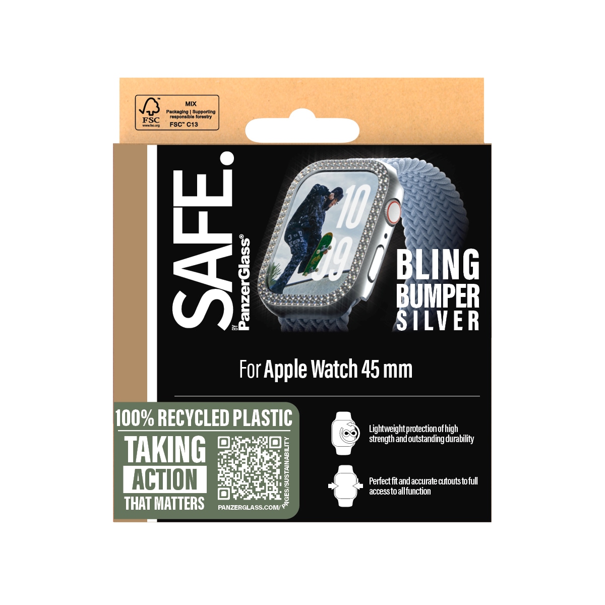 SAFE by PanzerGlass Handyhülle »Bling Bumper für Apple Watch 10 46mm« Backcover, Schutzhülle, Handyschutzhülle, Case, Schutzcase, stossfest