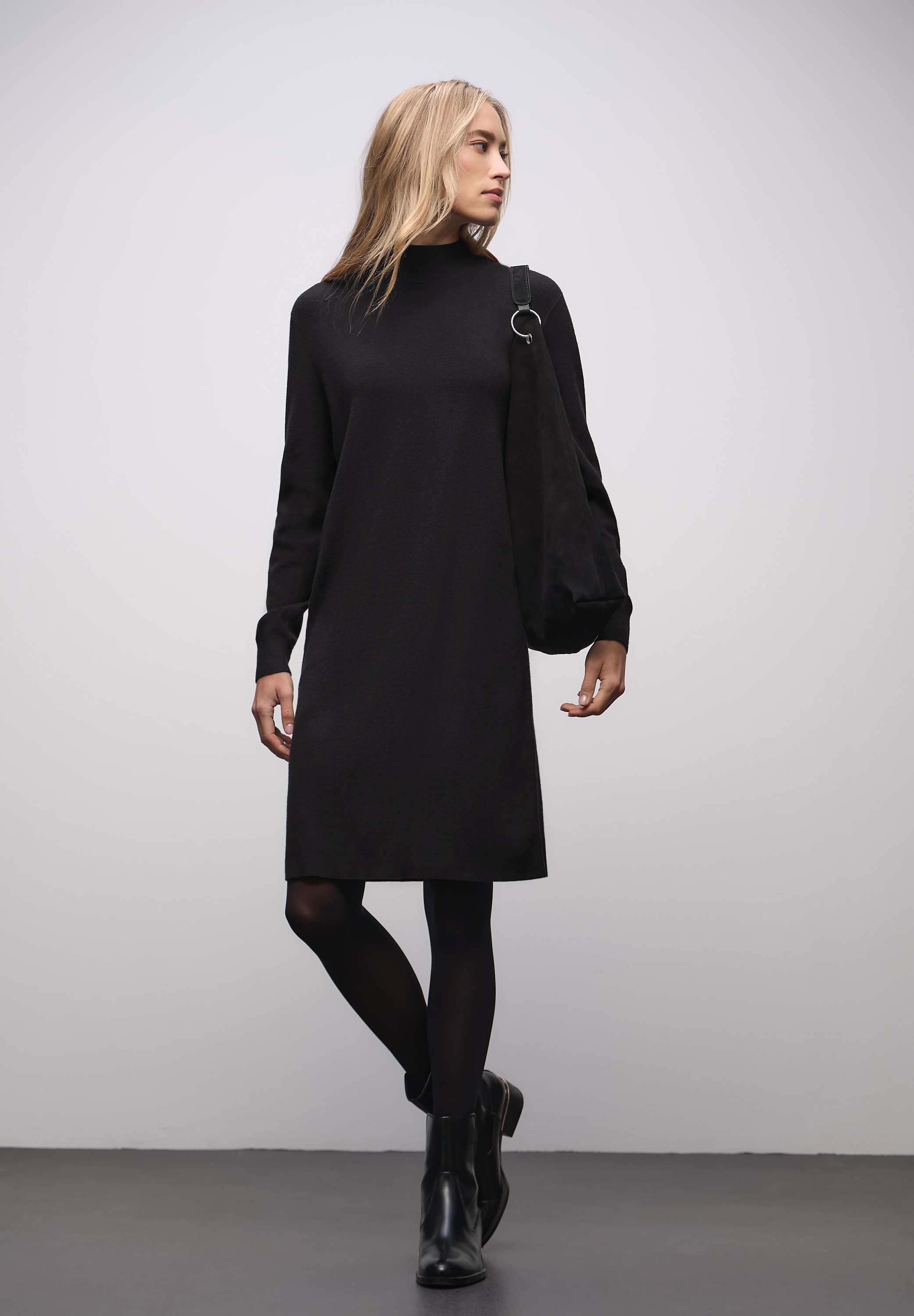 Image of STREET ONE Strickkleid Ohne Taschen mit Stehkragen