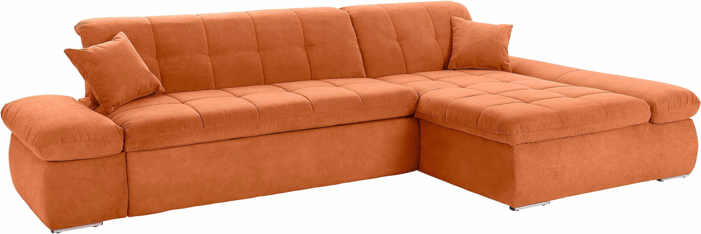 DOMO collection Ecksofa »NMoric XXL, B/T/H: 300/172/80cm, Revamierenabschluss L-Form«, wahlweise mit Bettfunktion und Armlehnverstel,lung