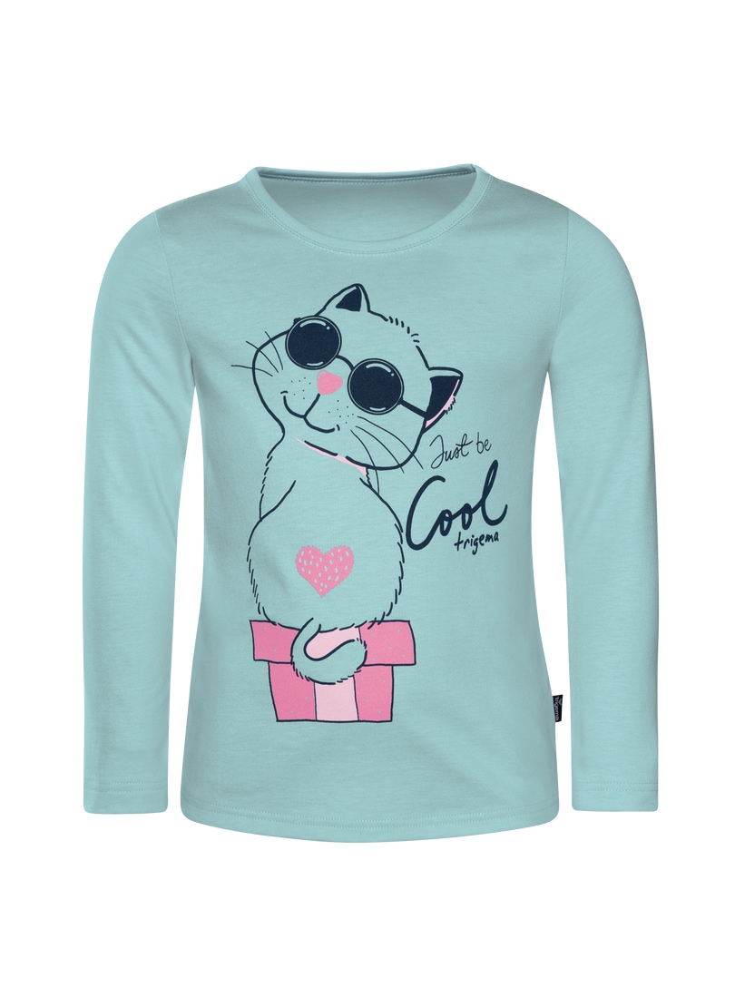 Trigema Pyjamaoberteil »TRIGEMA Langarmshirt mit Katzen-Motiv« 1 Stk. tlg.