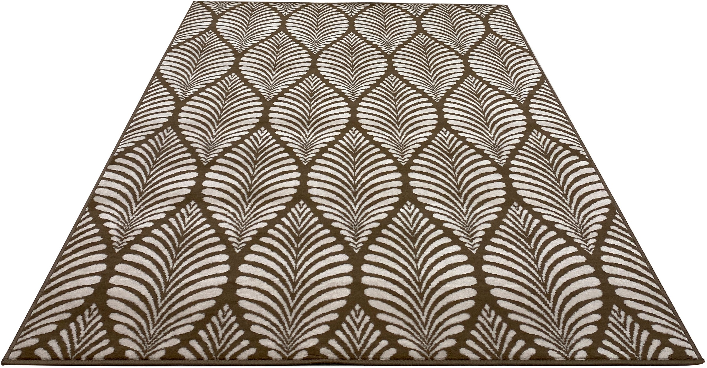 Image of Home affaire Teppich »Romain«, rechteckig, 7 mm Höhe, Blatt-Muster, weiche Haptik, Kurzflor, gekettelt, ideal im Wohnzimmer & Esszimmer bei Ackermann Versand Schweiz
