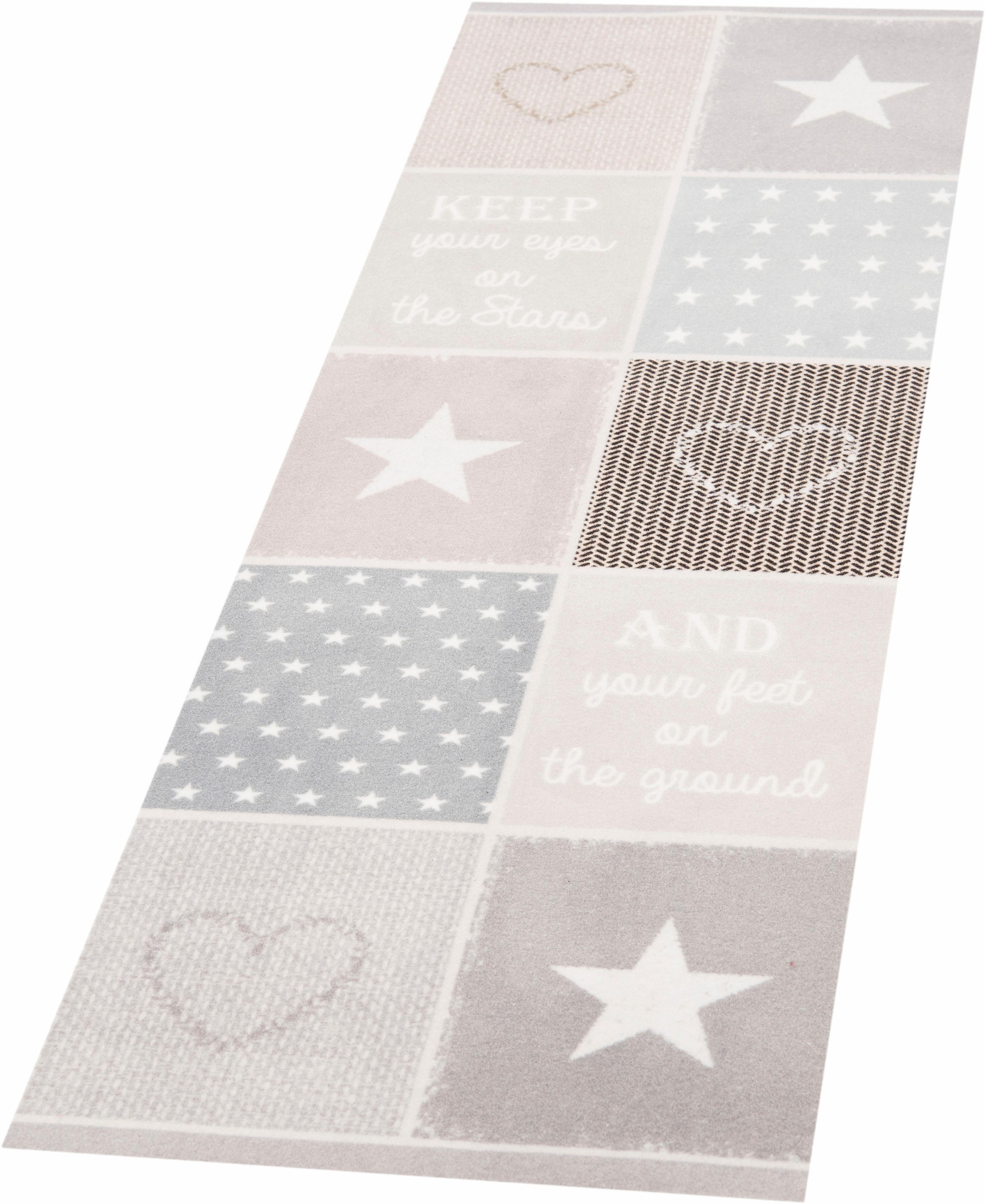 Image of Zala Living Läufer »Patchwork Pastel«, rechteckig, 5 mm Höhe, In/-und Outdoor geeignet, Stern/-Herz Motiv, Läufer, Küche, Garten, Terrasse, Robust, Pflegeleicht, Waschbar, Rutschfest bei Ackermann Versand Schweiz