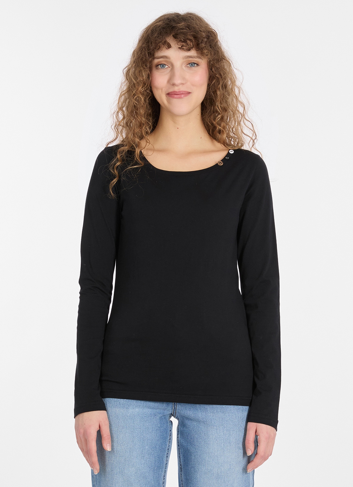 Image of Ragwear Langarmshirt "FLLORAH LONG GOTS" mit süssen Zierknöpfen am Ausschnitt