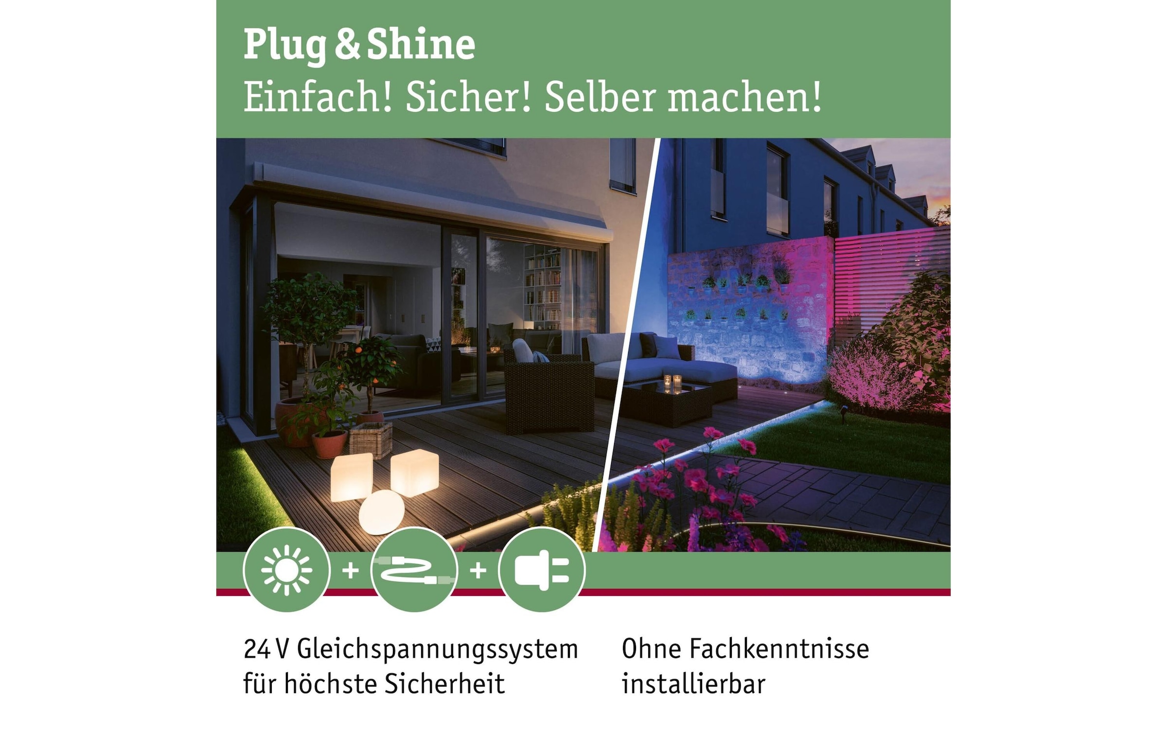 Paulmann LED Gartenstrahler »Plug&Shine« LED-Modul 1 Stk. Warmweiss LED-Modul, 12W IP65 230V 3000K Alu Grey