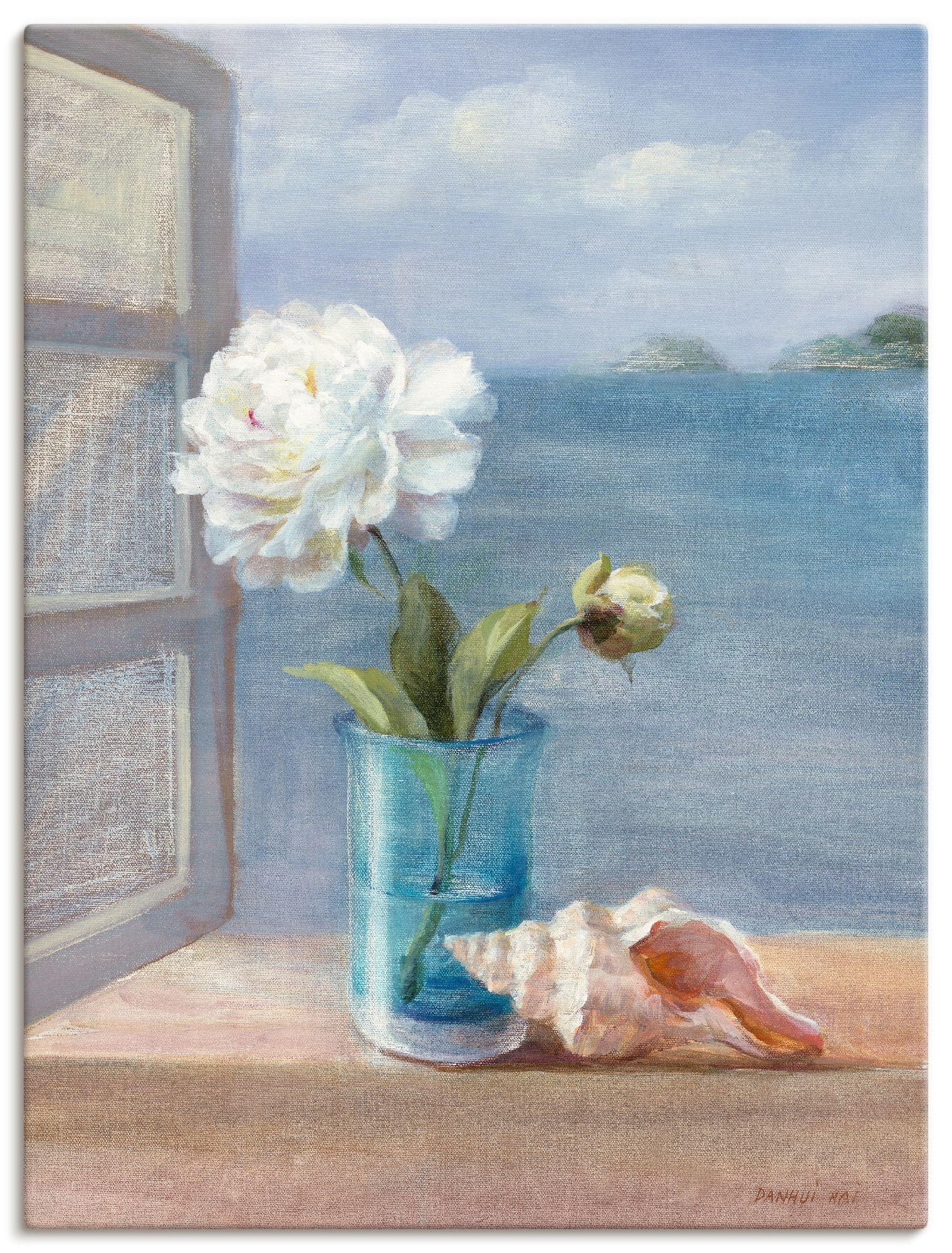 Image of Artland Leinwandbild "Küsten Blumen I" Arrangements 1 Stk. tlg. auf Holzrahmen gespannt