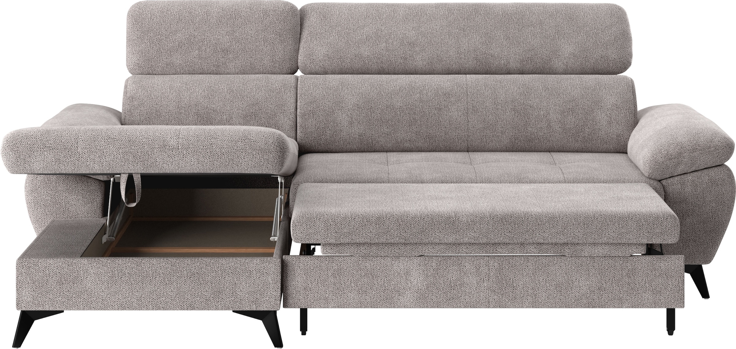 COTTA Ecksofa »Hudson L-Form«, mit Kopfteilverstellung, wahlweise mit Bettfunktion & Bettkasten