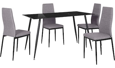 tlg.), Essgruppe, cm (Set, 5 Découvrir Glastisch, Farbvarianten 160 Stuhlbezüge der breiter verschiedene sur INOSIGN