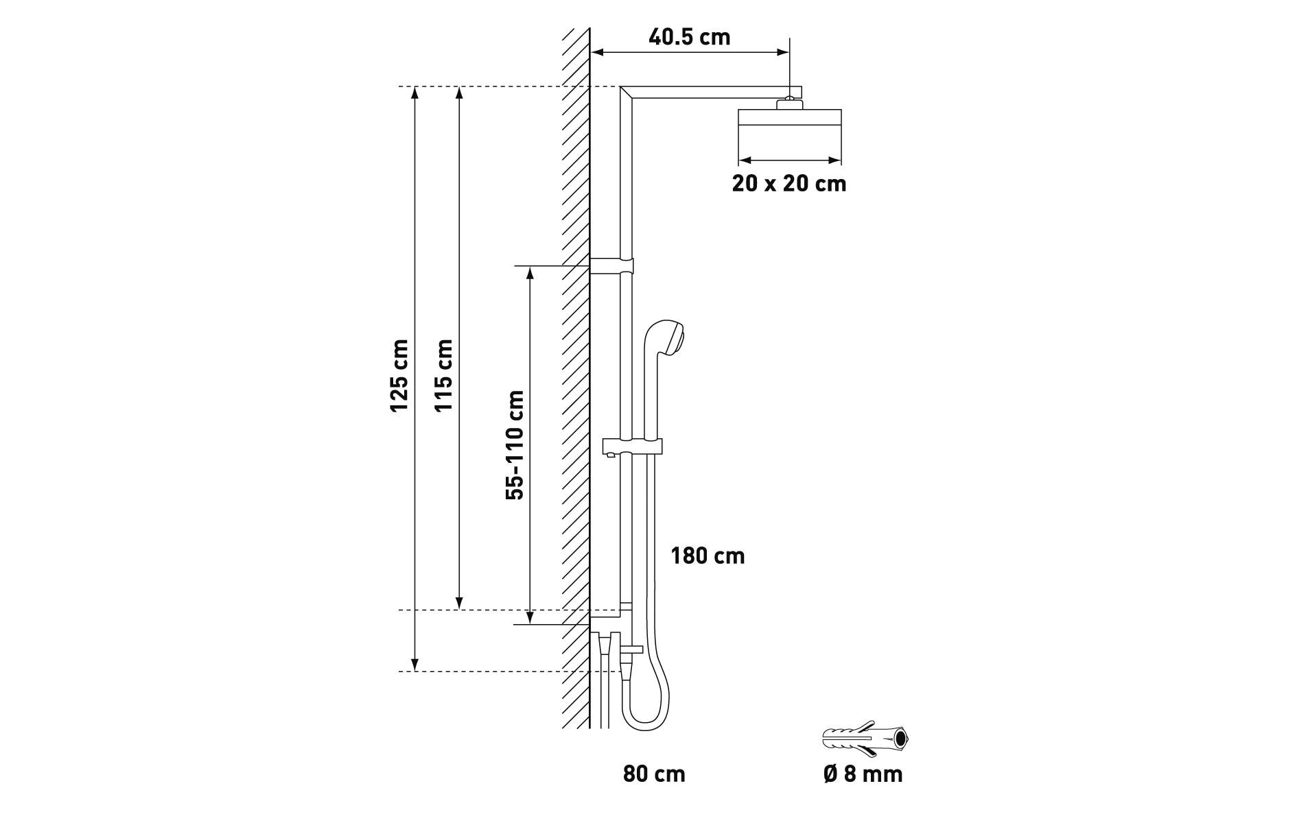 diaqua® Brausegarnitur »Ymir Turn, Verchromt«