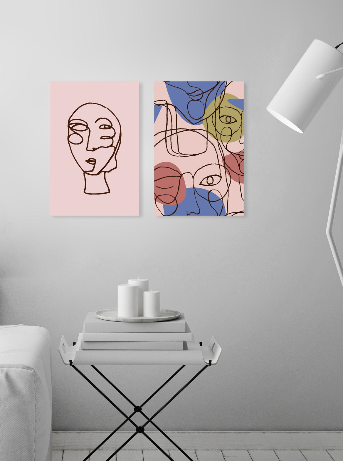 Image of queence Bild "Tré" Abstrakt Figuren Gemälde Gesicht Kunst Modern 1 Stk. tlg. HD Premium Poster-Druck inkl. Holzrahmen