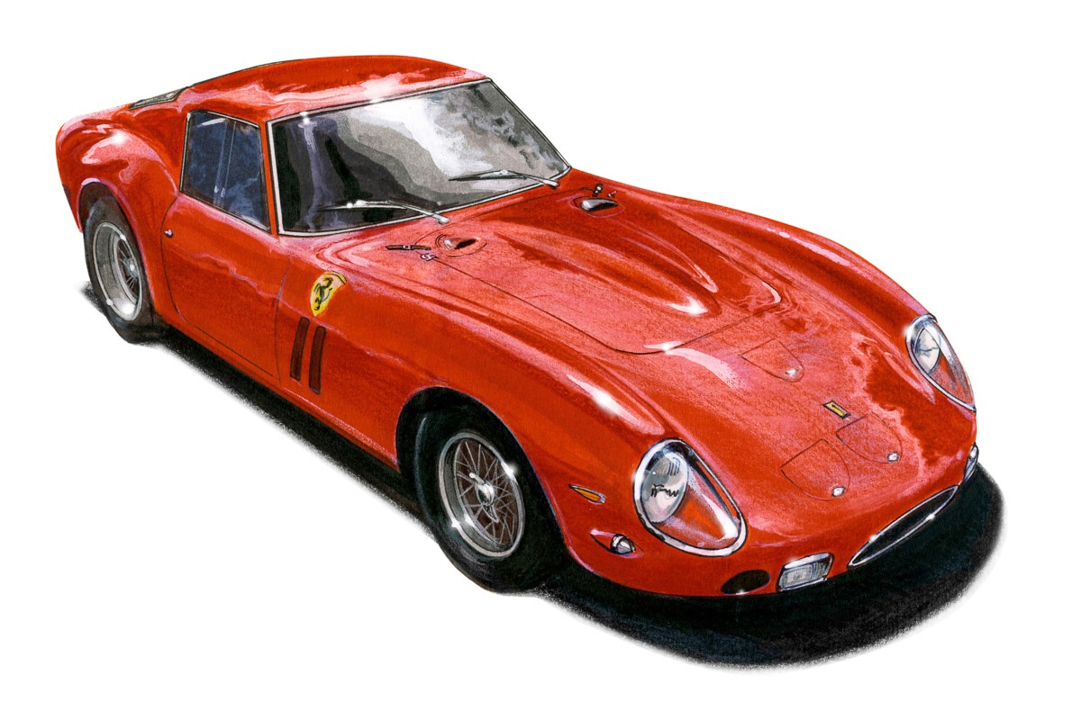 Image of Papermoon Fototapete »VINTAGE 250GTO-AUTO ILLUSTRATION RETRO LUXUS XXL DESIGN«, Vliestapete, hochwertiger Digitaldruck, inklusive Kleister bei Ackermann Versand Schweiz