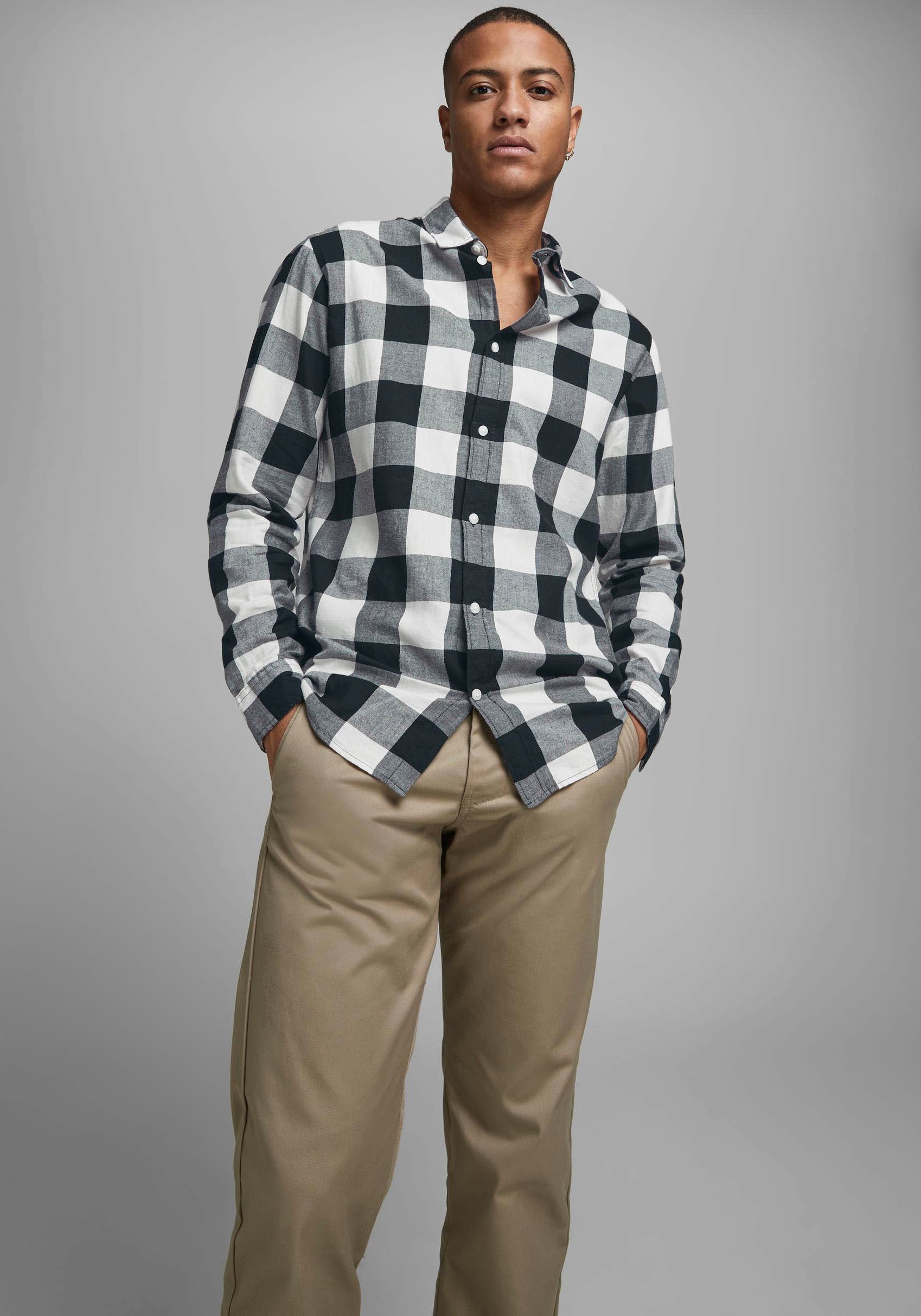 Jack & Jones Karohemd »JJ JJEGINGHAM TWILL SHIRT L/«