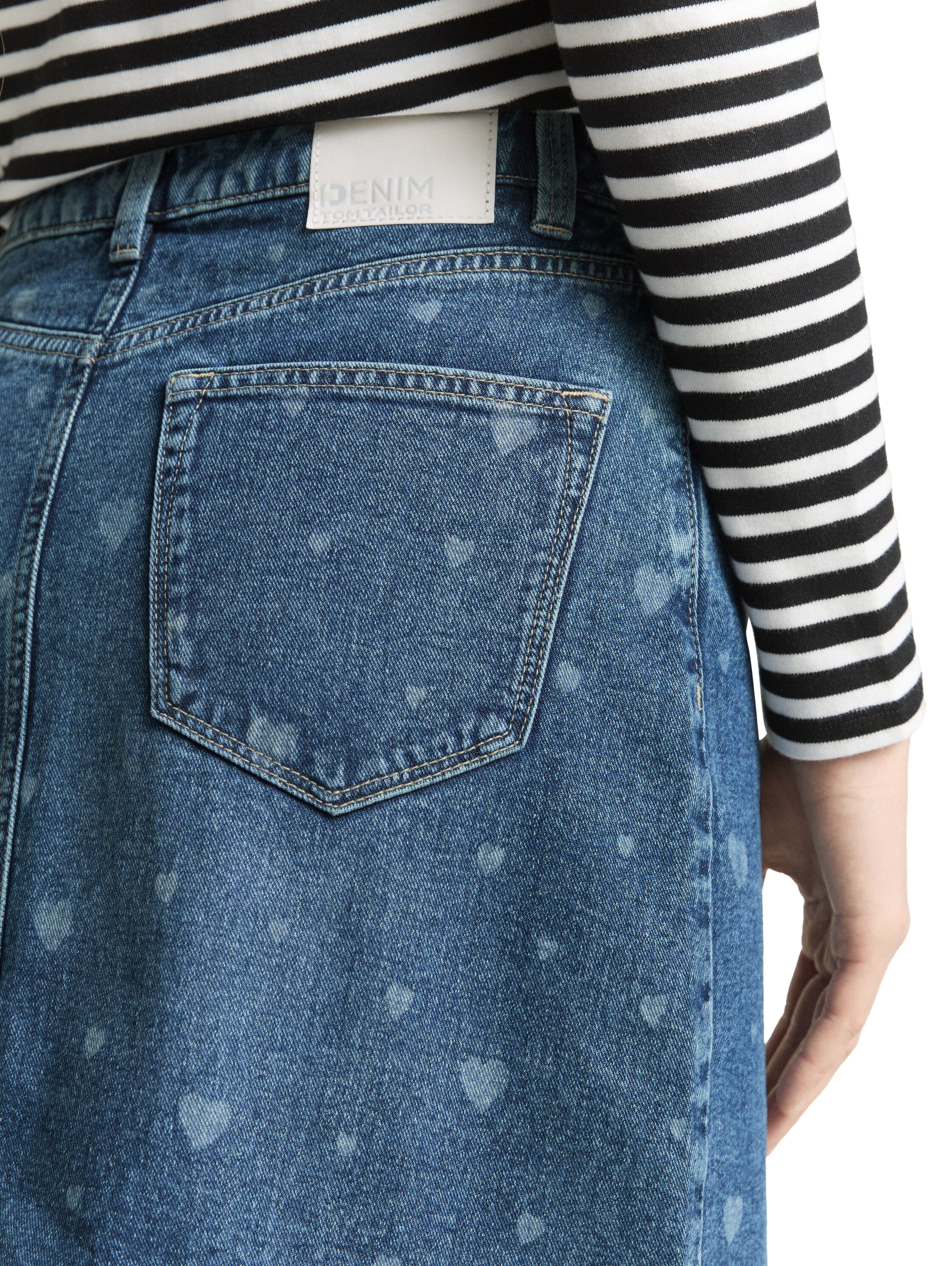 TOM TAILOR Denim Jupe en jean mit All-Over Print
