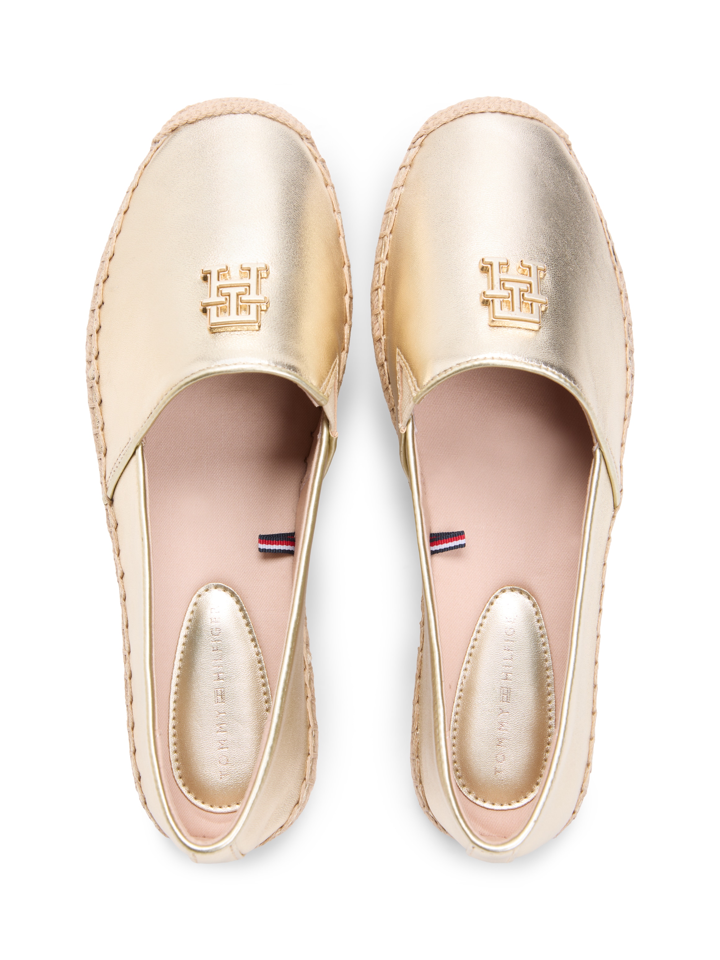 Tommy Hilfiger Espadrille »TH LOGO GOLD ESPADRILLE«  Chaussure d'été, chaussure à enfiler avec élégant élément décoratif TH