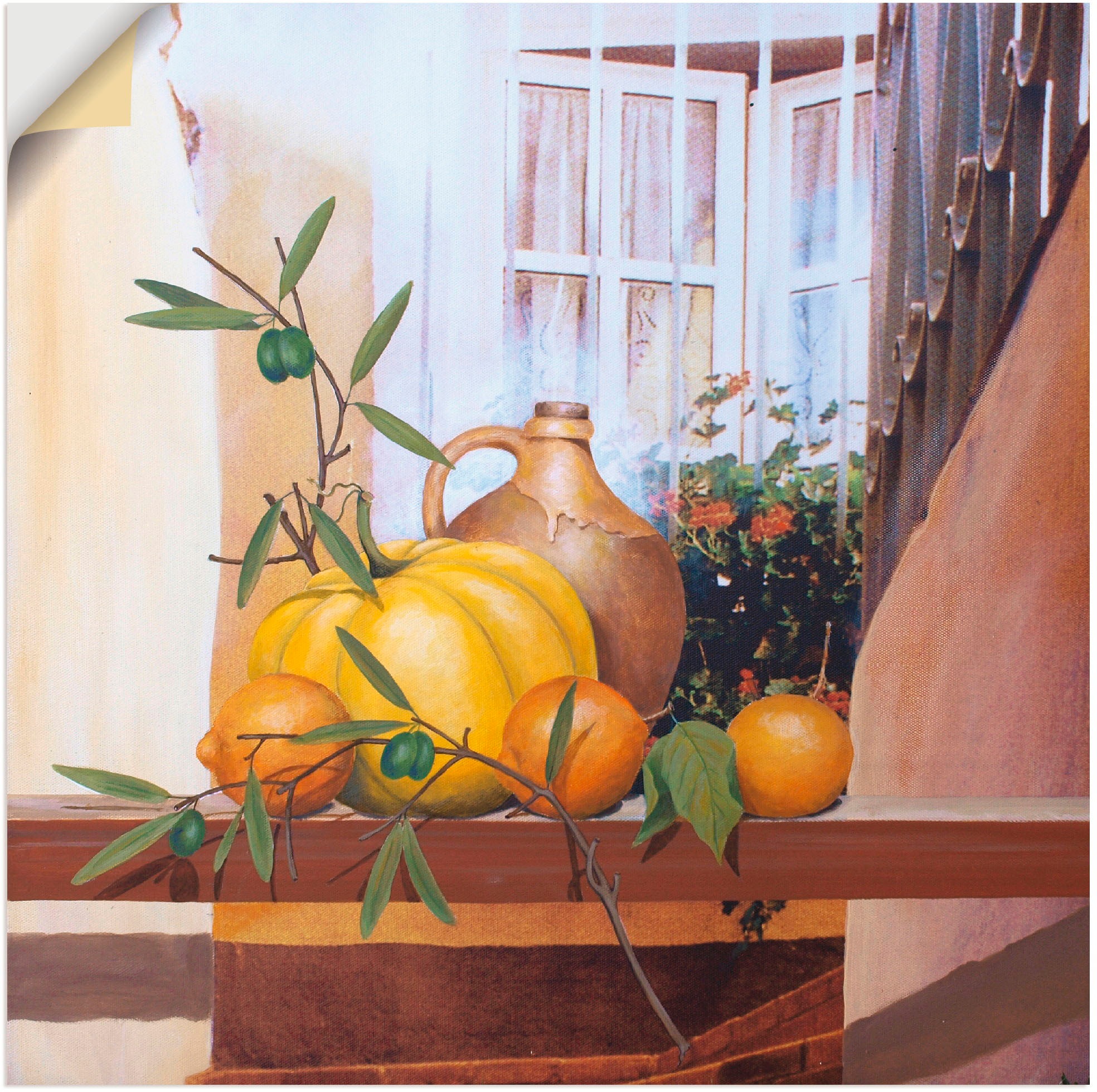 Image of Artland Wandbild »Stillleben mit Kürbis III«, Arrangements, (1 St.), in vielen Grössen & Produktarten -Leinwandbild, Poster, Wandaufkleber / Wandtattoo auch für Badezimmer geeignet bei Ackermann Versand Schweiz