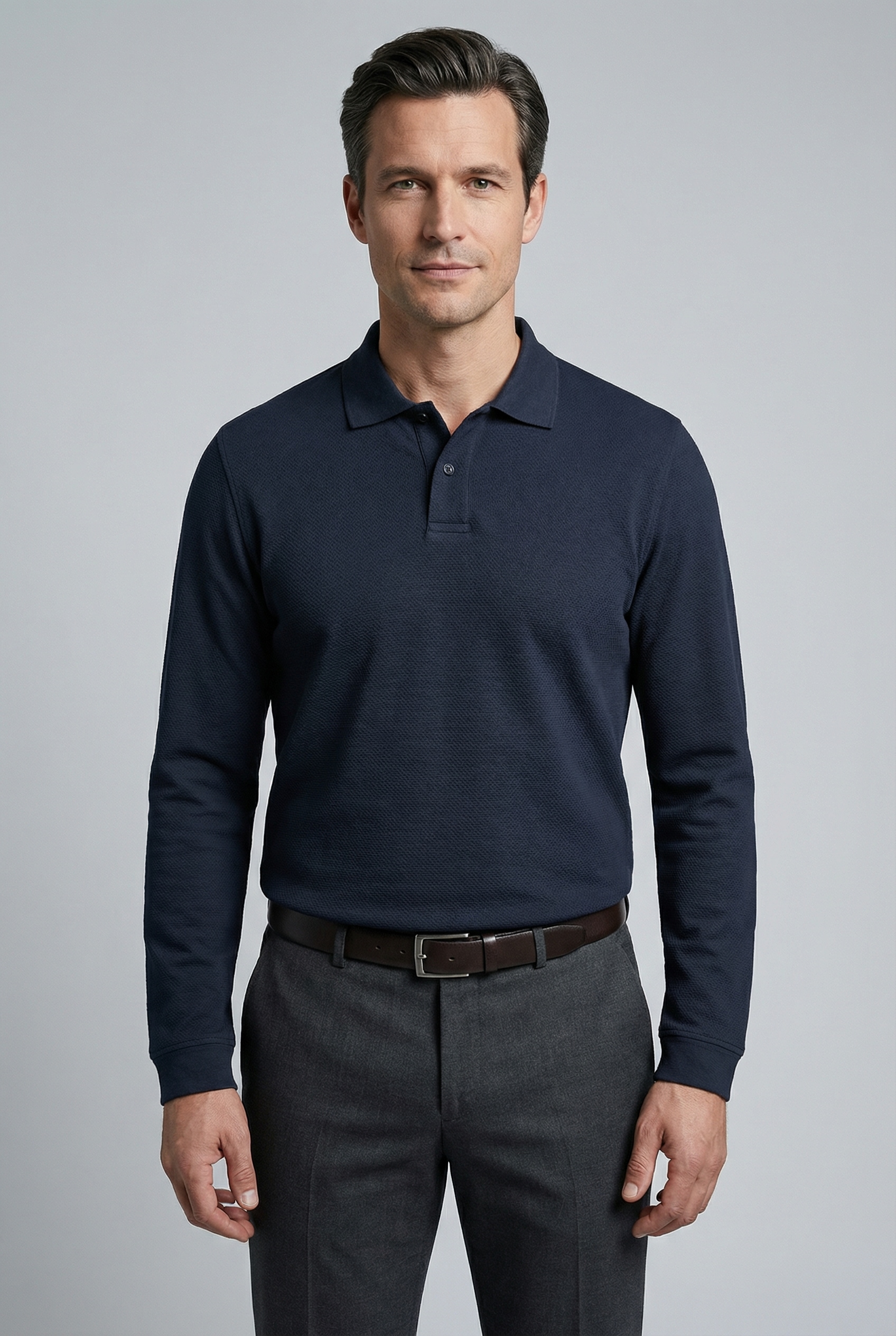 Image of OLYMP Langarm-Poloshirt regular fit, basic, formbeständig