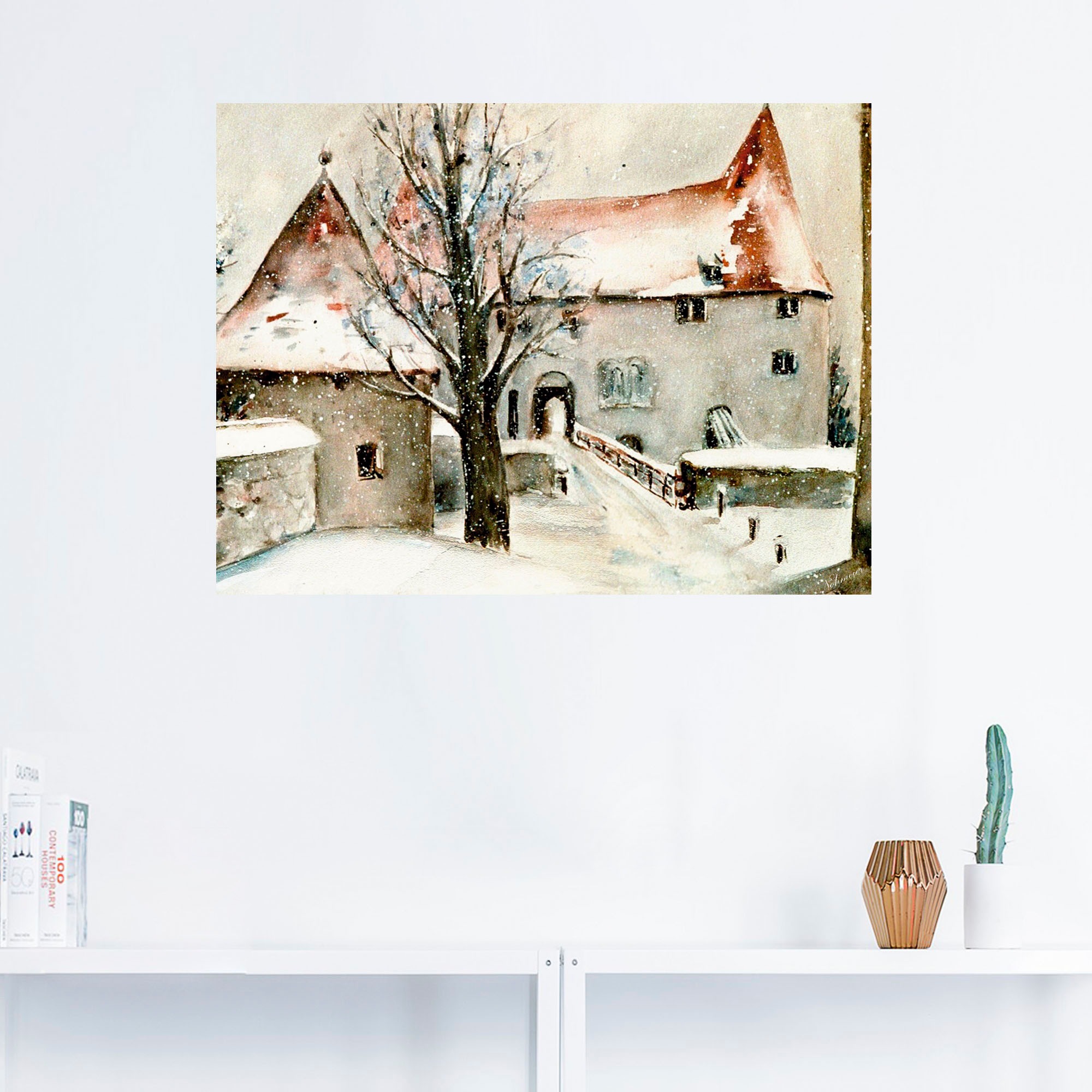Artland Wandbild »Winter auf der Burg«, Gebäude, (1 St.), als Leinwandbild, Poster, Wandaufkleber in verschied. Grössen