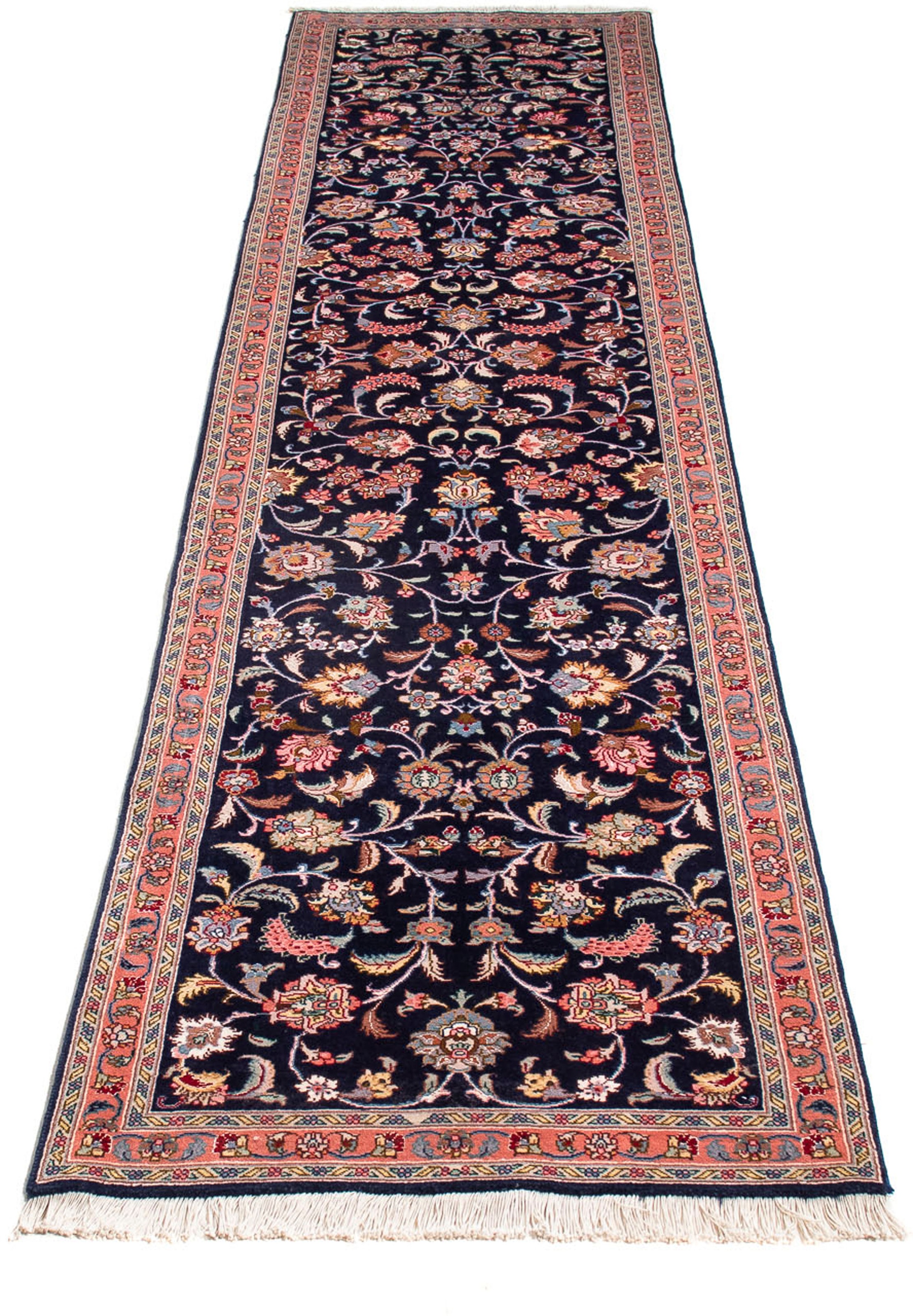 Image of morgenland Orientteppich »Perser - Täbriz - Royal - 298 x 65 cm - dunkelblau«, rechteckig, 7 mm Höhe, Wohnzimmer, Handgeknüpft, Einzelstück mit Zertifikat bei Ackermann Versand Schweiz
