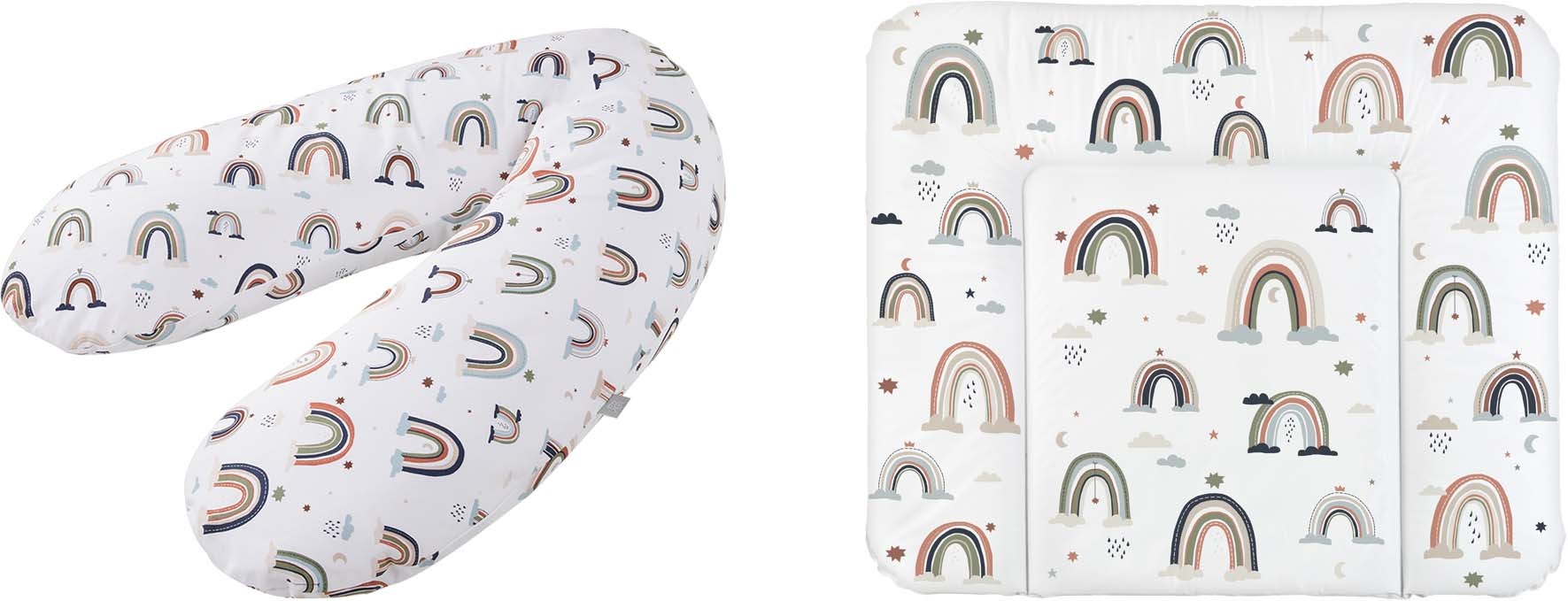 Image of Rotho Babydesign Wickelauflage »Boho Rainbow«, (Set, 2 tlg.), breit, inklusive Stillkissen Multi; Made in Europe bei Ackermann Versand Schweiz