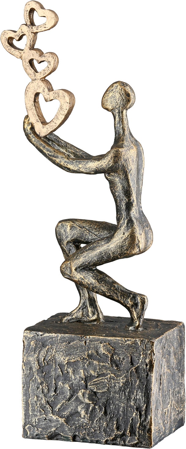 Image of GILDE Skulptur "Skulptur Person Flying Hearts"