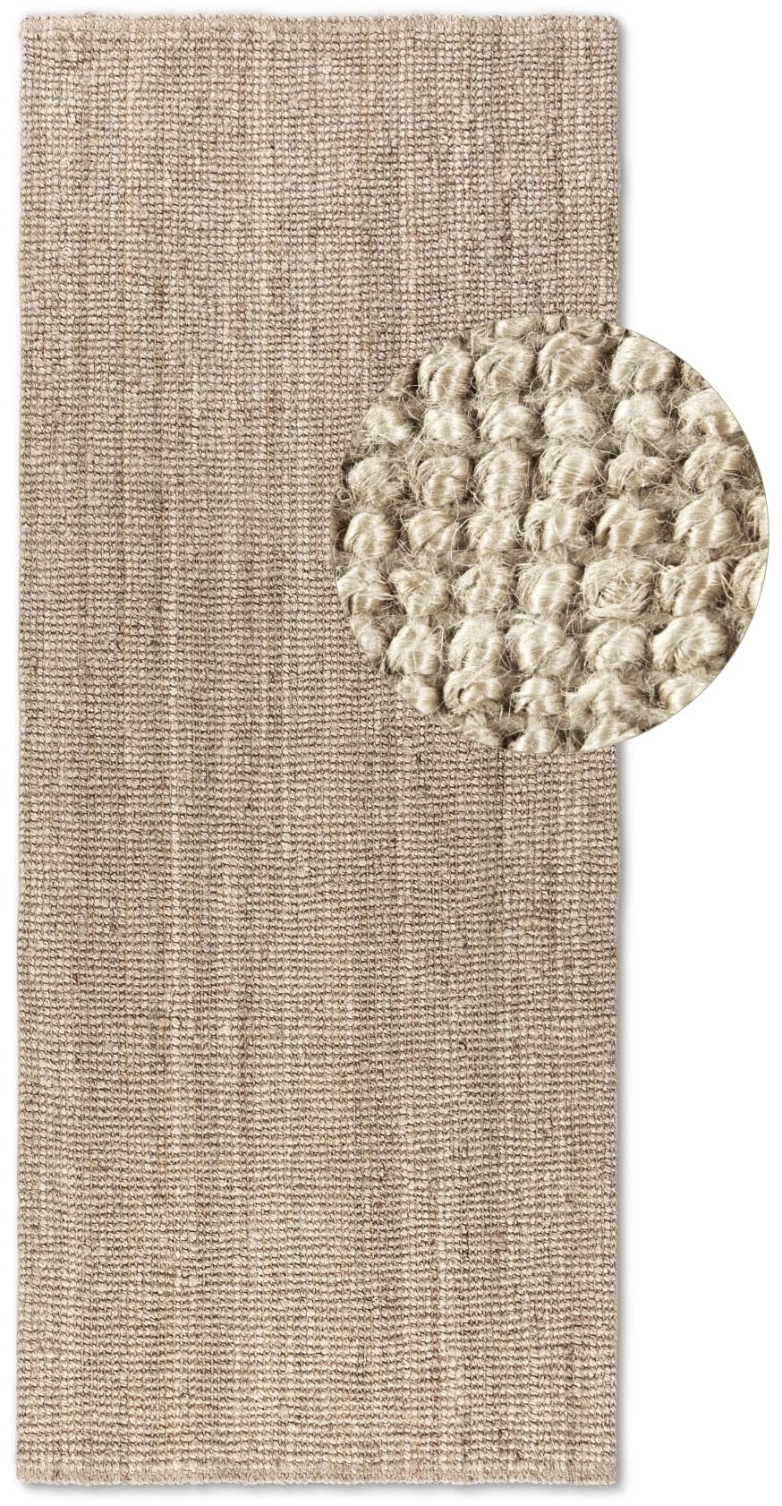 HANSE Home Teppich »Jaipur Juteteppich, als Läufer und in Rund«, rechteckig, 10 mm Höhe, 100% Naturfaser, Wohnzimmer, Esszimmer, Schlafzimmer, GRS