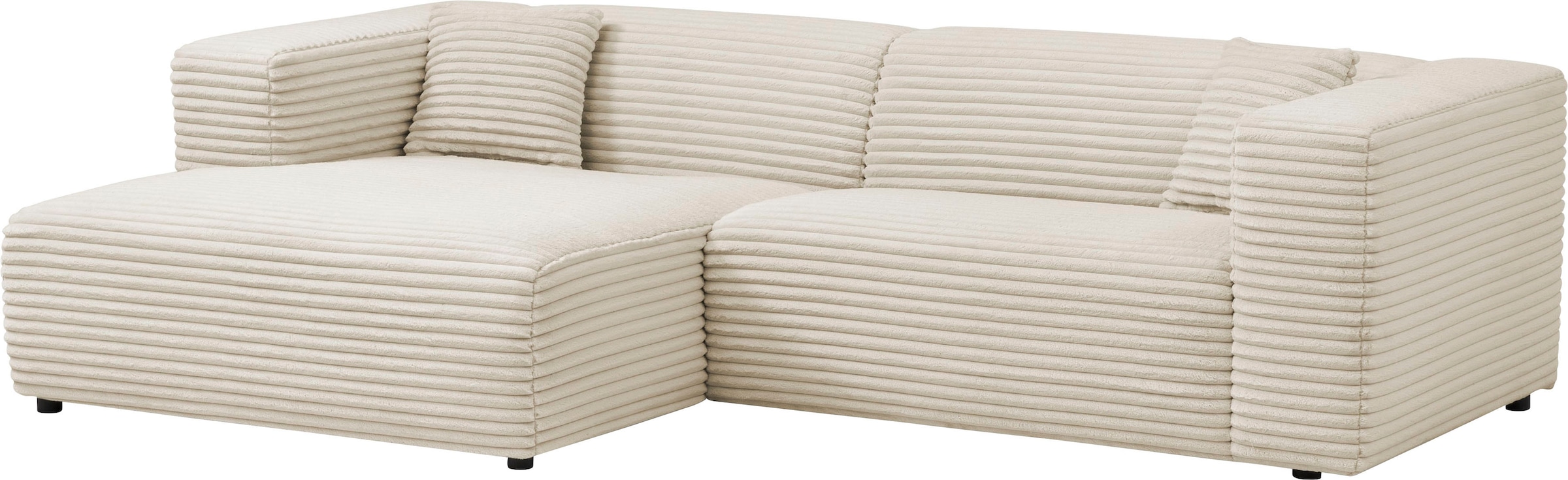 andas Polsterecke »BAKELS, Ecksofa-Set mit Hocker, L-Form mit Schlaffunktion«, Ecksofa-Set (incl. Hocker) im trendigen Megacord