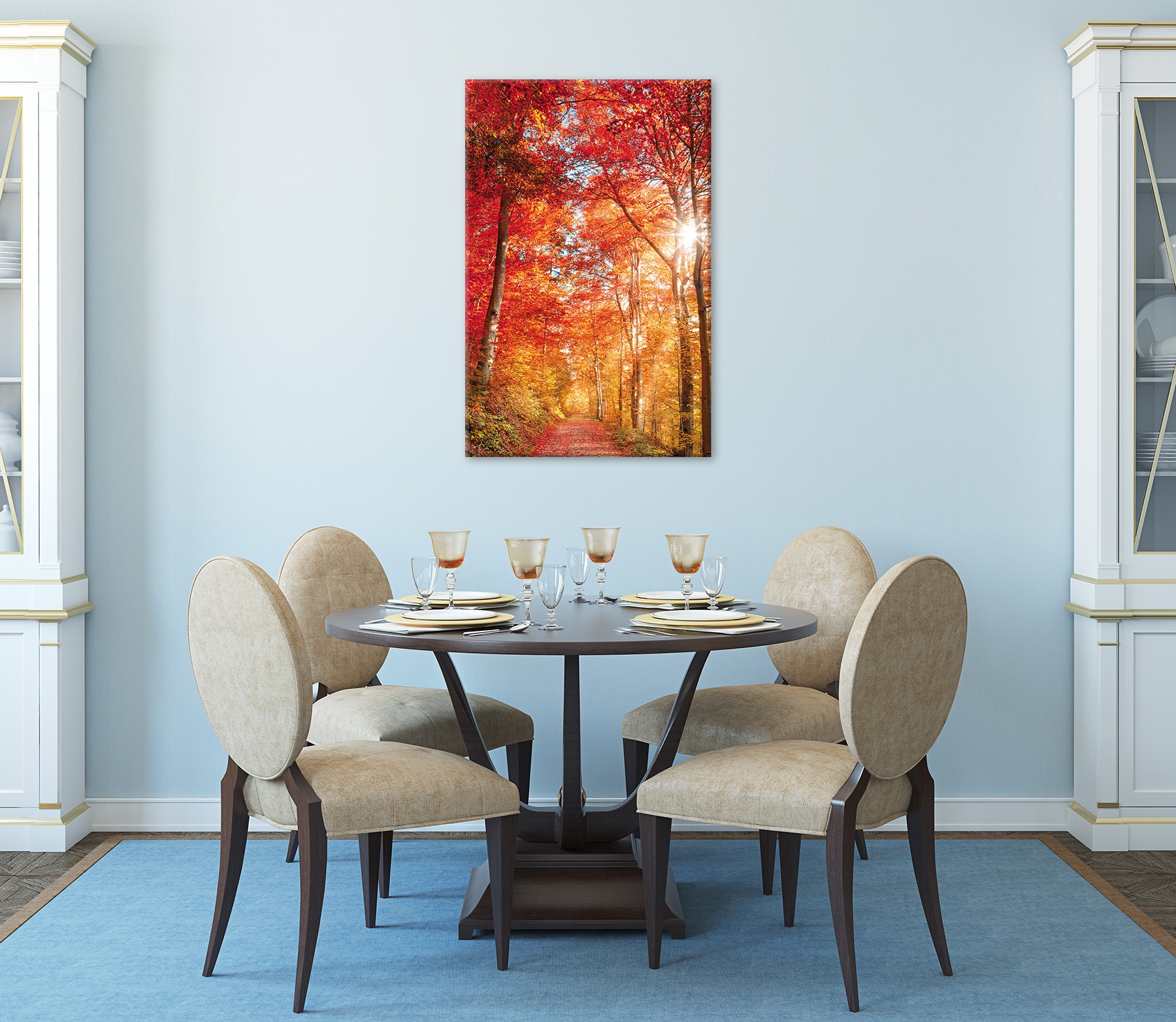 Bönninghoff Tableau sur toile »Wandbild BUNTER HERBSTWALD 60x90 cm – Leinwandbild Keilrahmen Deko« Arbres | Forêt | Images d'arbres | Images de forêt | Nature | Paysage 1 cuis tlg. tendu sur châssis