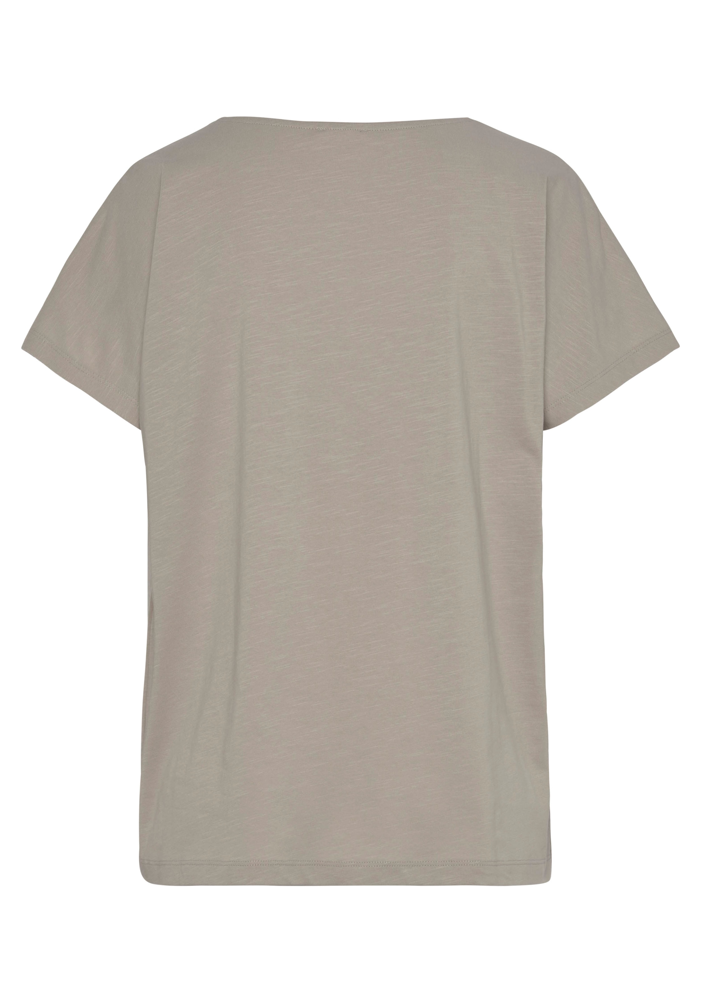 Vivance Kurzarmshirt, mit Statement-Print vorne, T-Shirt aus Baumwolle, lockere Passform