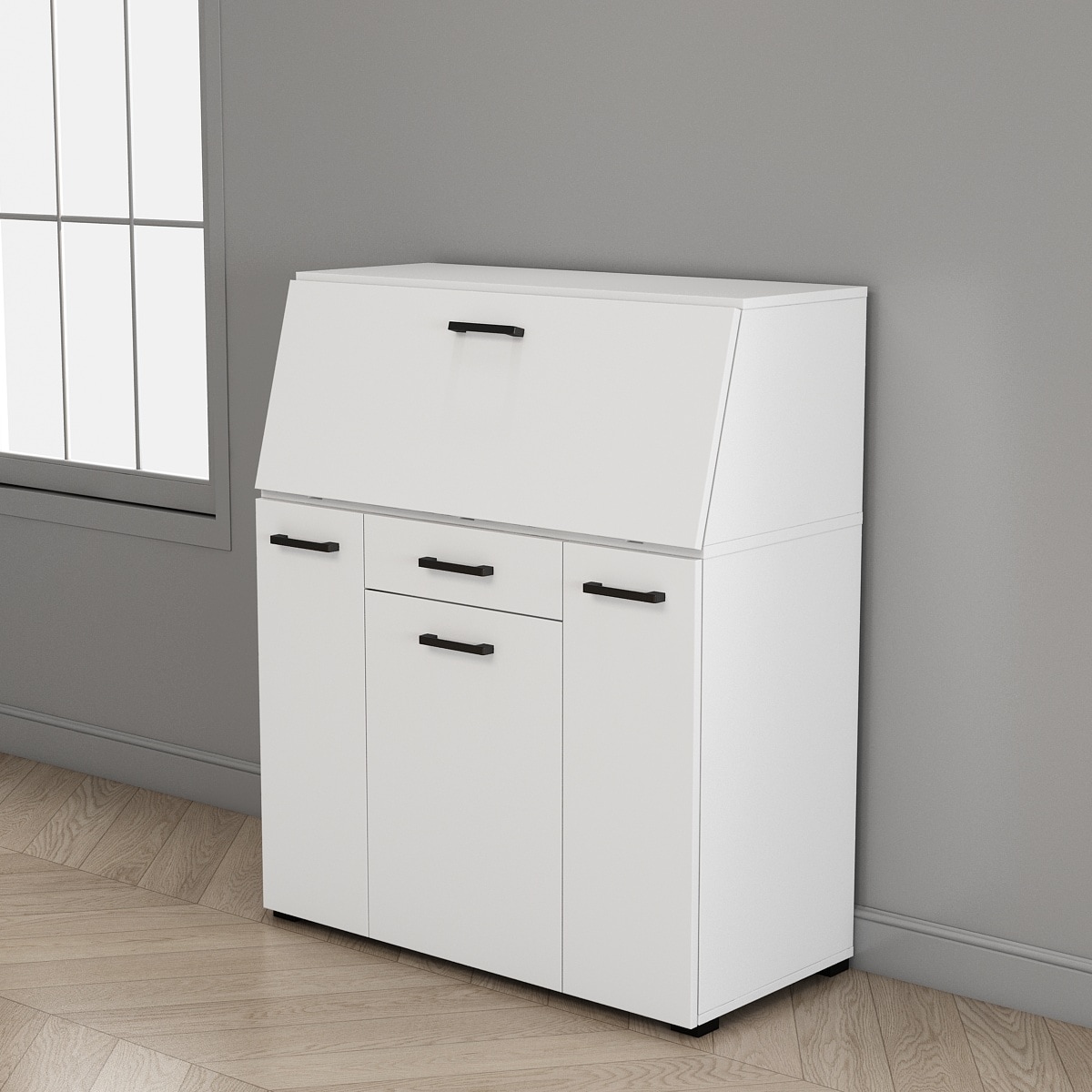 GOODproduct Secrétaire »Moid, Home-Office-Schreibtisch,« viele Stauraummöglichkeiten, kompaktes & modernes Design, B. 88,5 cm